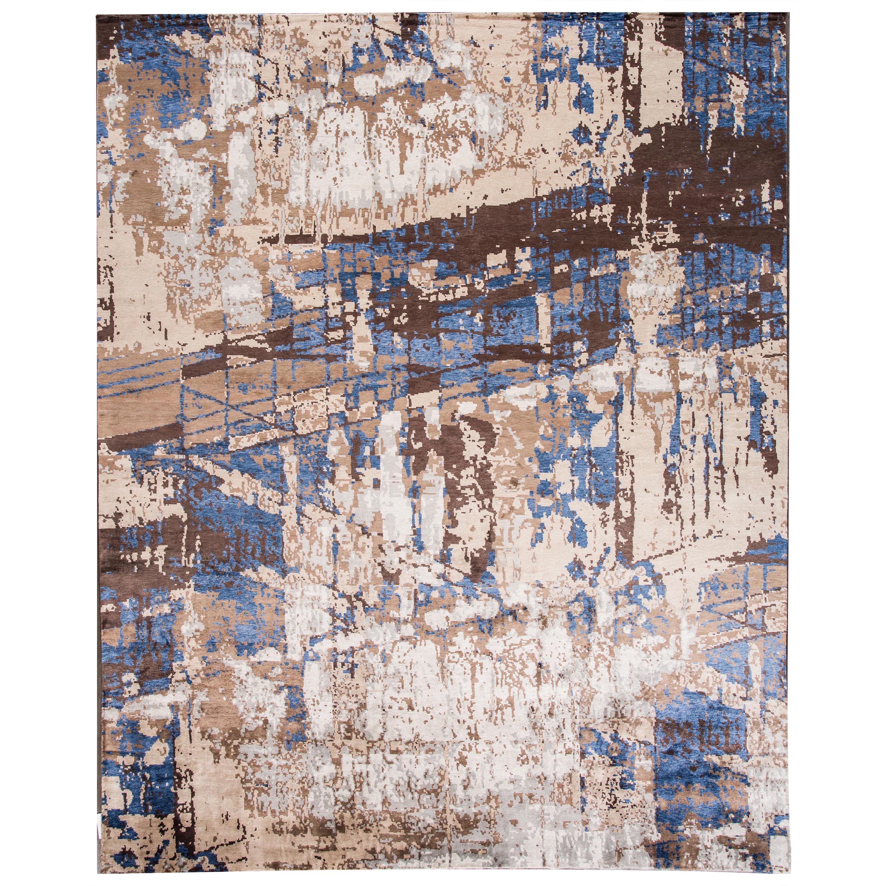 21st Century Modern Modern Wool and Silk Rug For Sale at 1stDibs