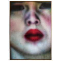 21st Century Modern Acrylic on Canvas Woman Face Painting