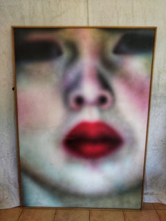 21st Century Modern Acrylic on Canvas Woman Face Painting