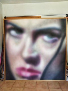21st Century Modern Acrylic on Canvas Woman Face Painting