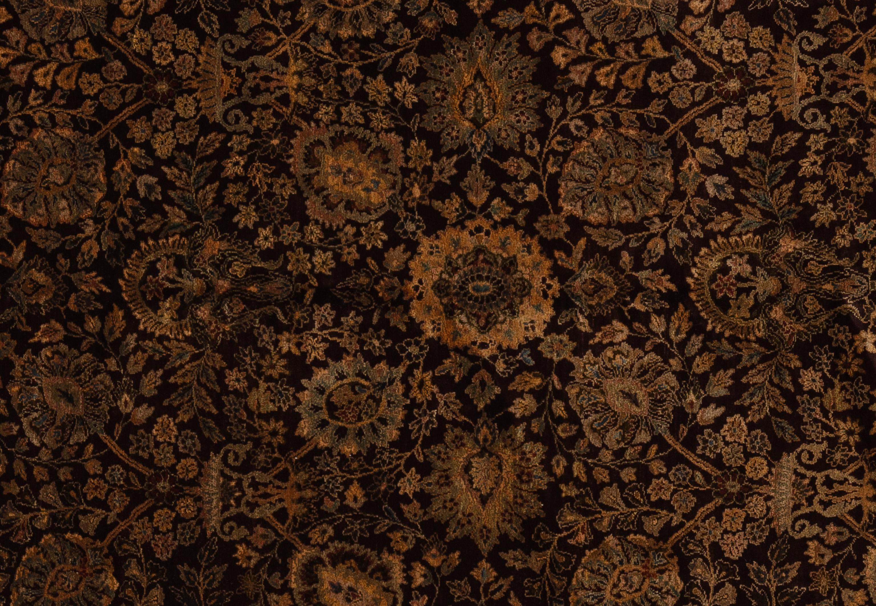 Tappeto Agra dall'India, moderno e senza tempo, con un motivo decorativo a fiori e viti. Tessuta a mano da maestri tessitori e realizzata al 100% in lana. Questo sofisticato tappeto presenta un perfetto equilibrio di toni chiari e scuri che lo