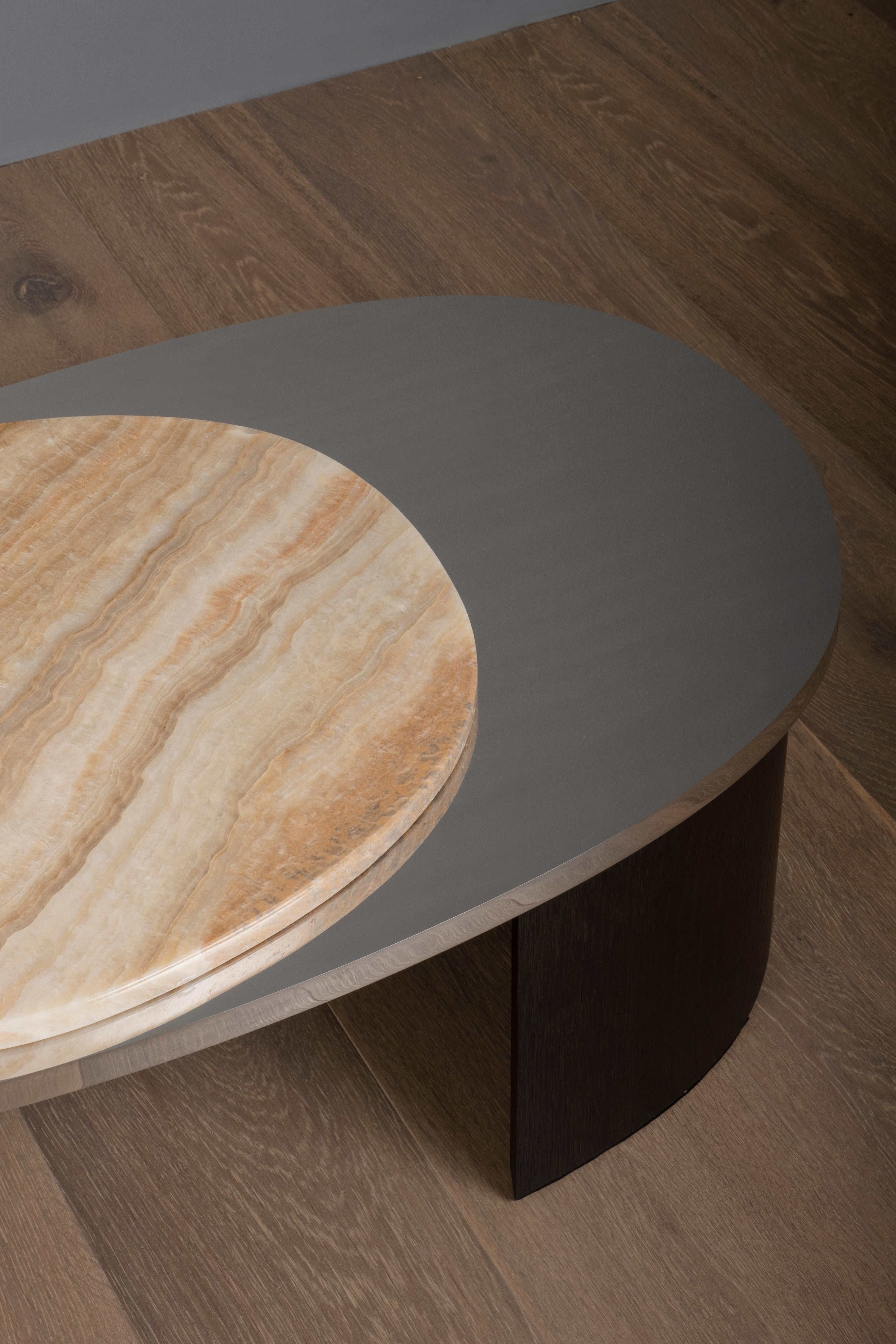 Modern Armona Coffee Table, Onyx Stainless Steel, Handmade Portugal Greenapple For Sale 2