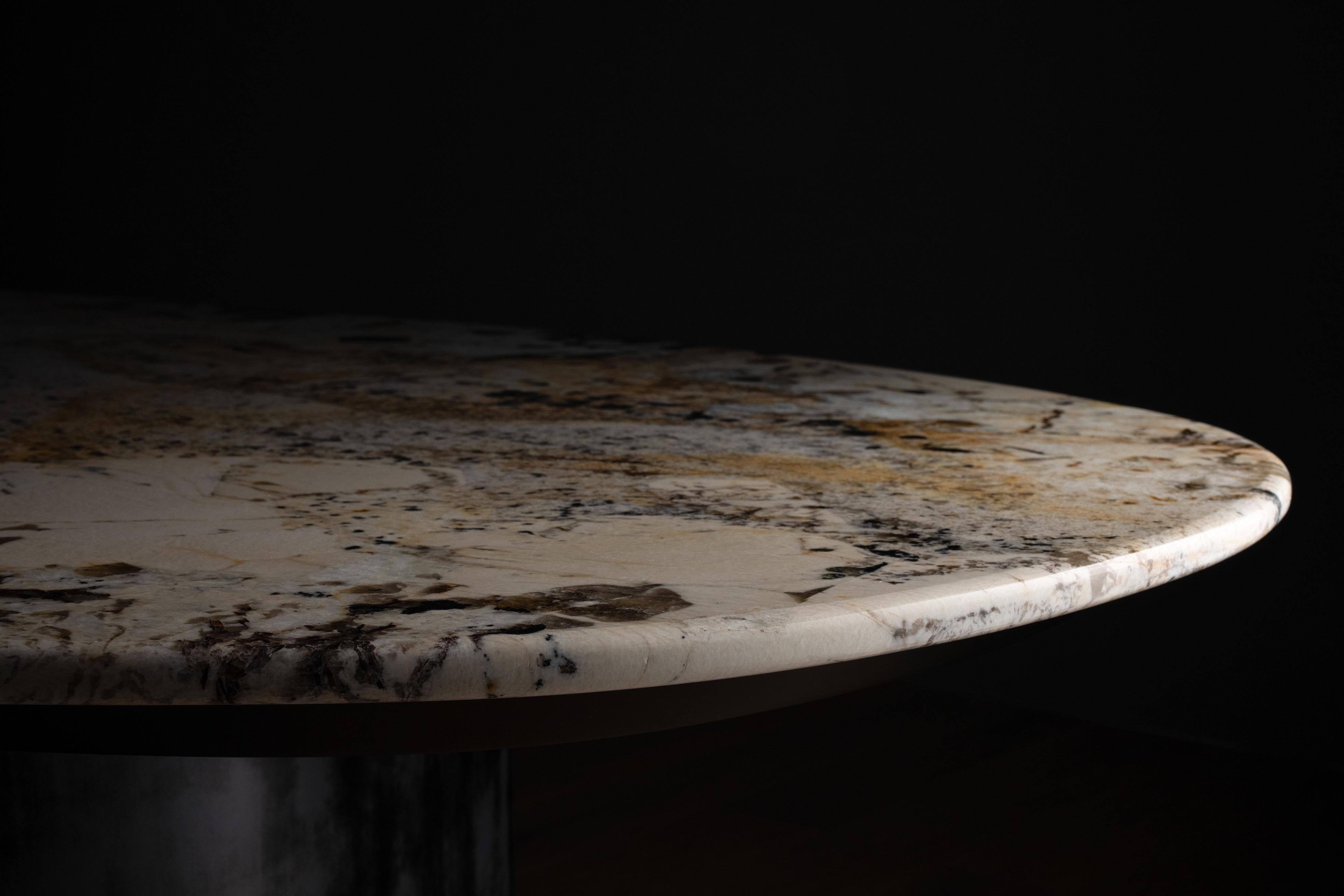 Modern Armona Dining Table, Patagonia Stone, Handmade in Portugal by Greenapple For Sale 5