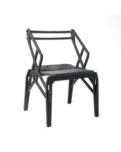 21st Century modern baroque interpretation 'Frame' charcoal black armchair