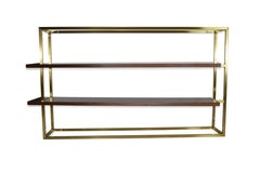 Bibliothèque moderne et minimaliste avec étagères en Wood Wood Wood et laiton brossé