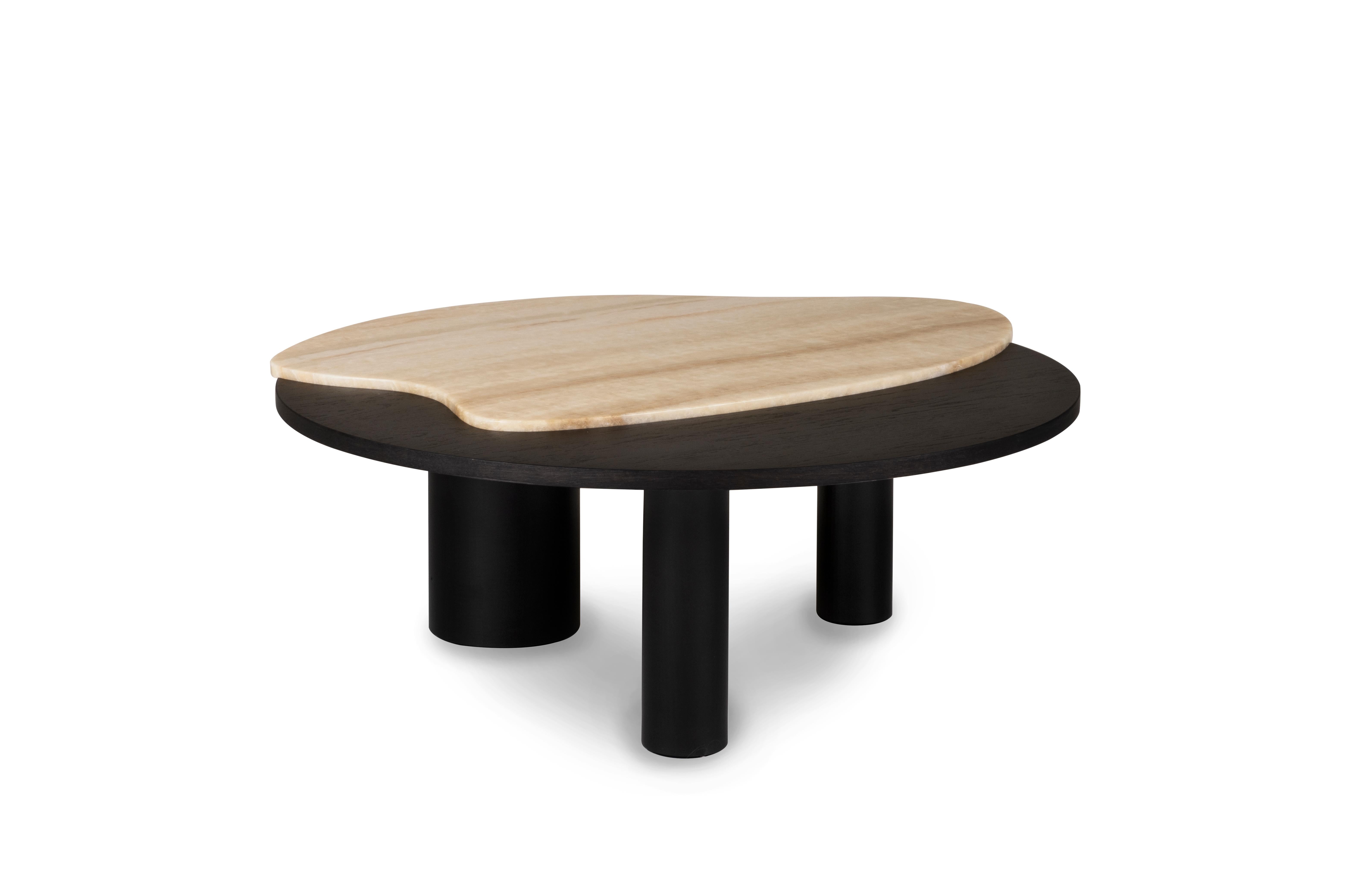 Hand-Crafted Organic Modern Bordeira Coffee Table, Onyx, Handmade in Portugal by Greenapple For Sale