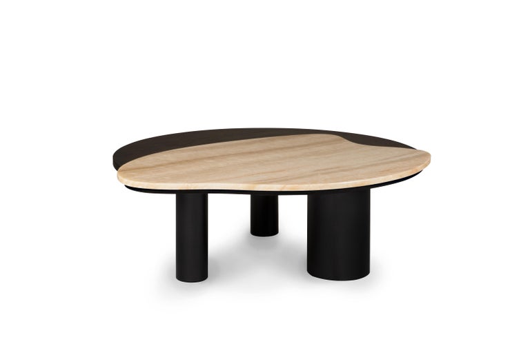 Stained Greenapple Coffee Table, Bordeira Coffee Table, Onyx Top, Handmade in Portugal For Sale
