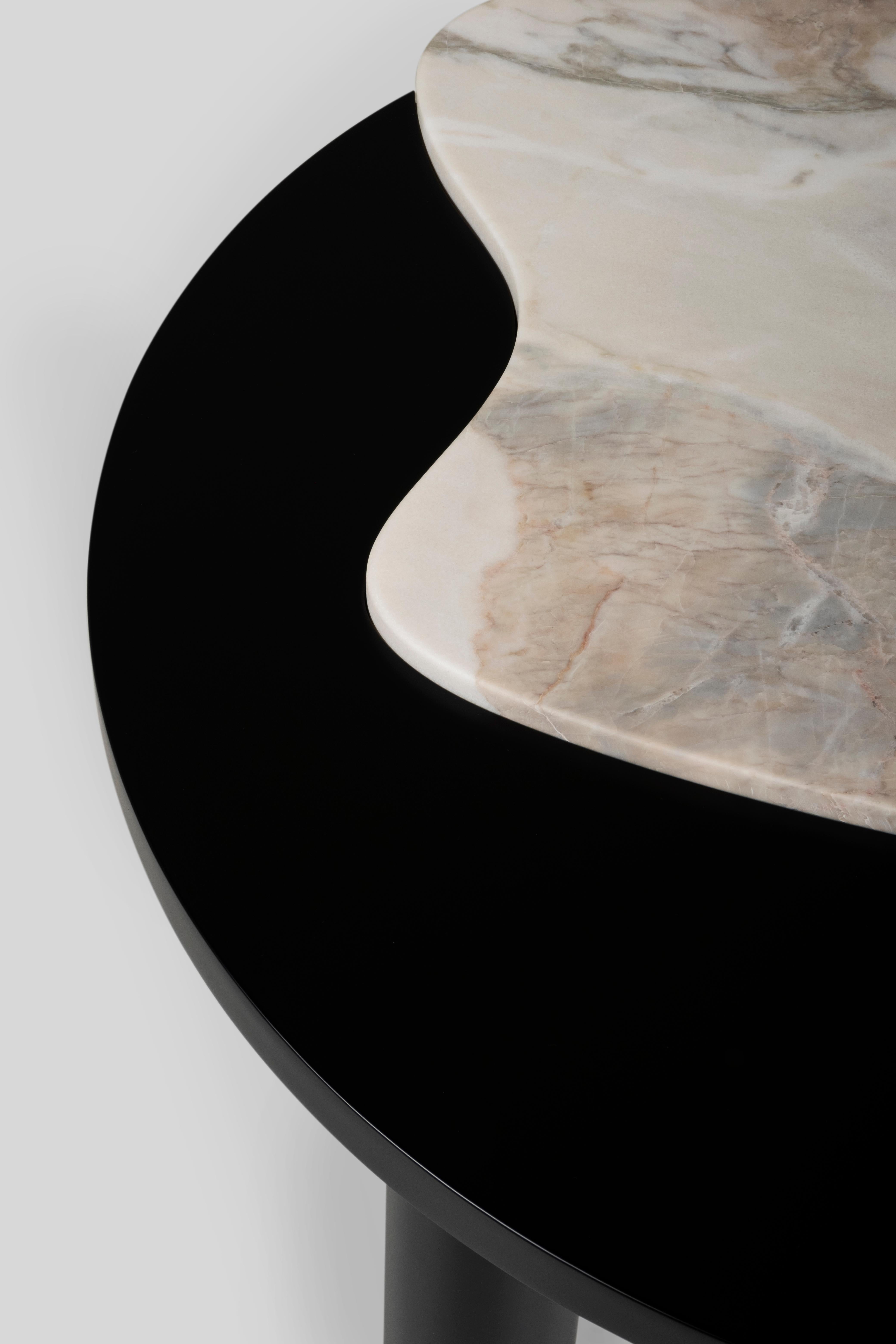 Stained Modern Bordeira Coffee Table, Calacatta Marble, Handmade Portugal by Greenapple For Sale