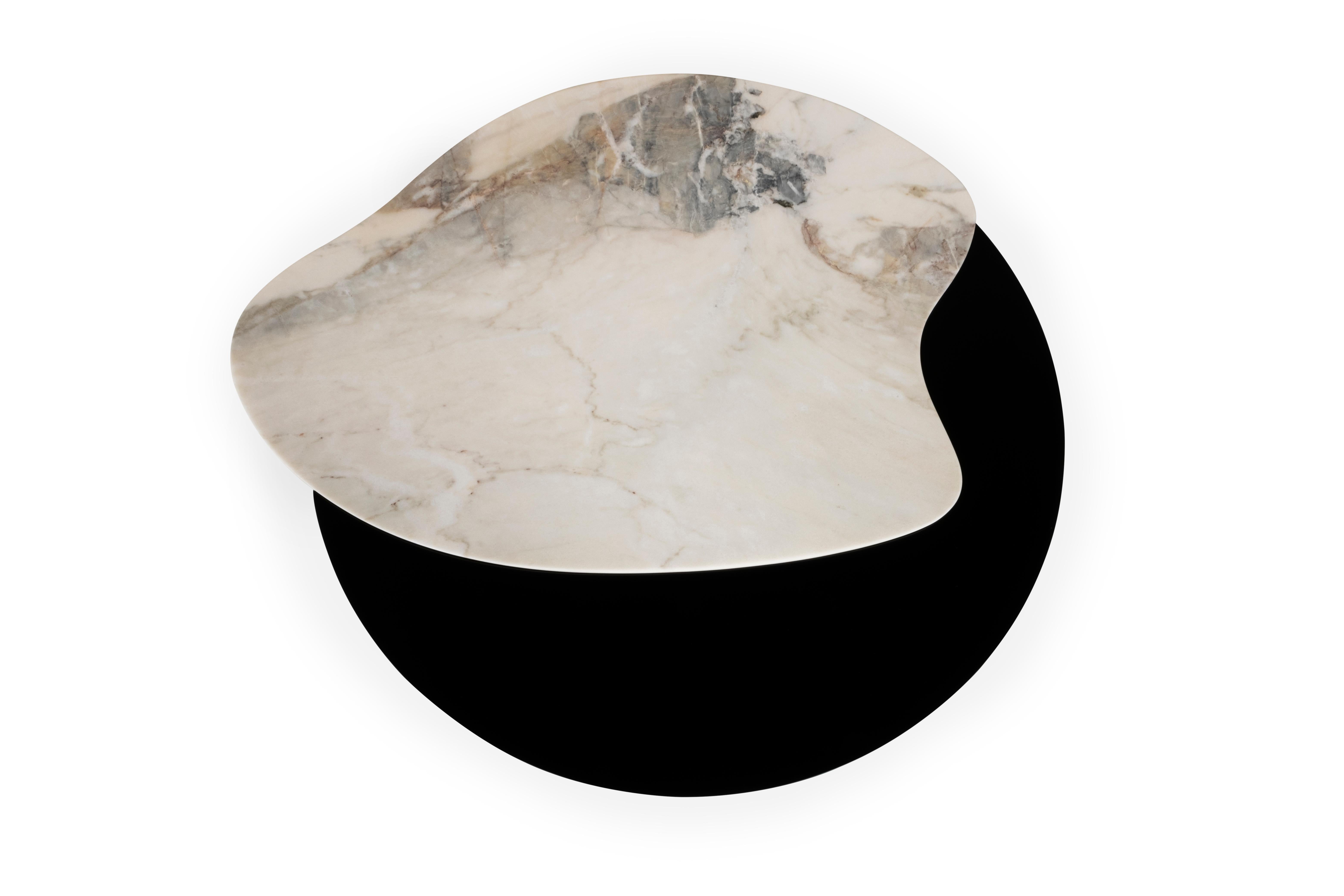 Stained Modern Bordeira Coffee Table, Calacatta Marble, Handmade Portugal by Greenapple For Sale