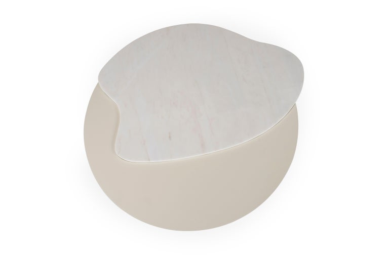 Portuguese 21st Century Modern Bordeira Coffee Table Calacatta Marble by Greenapple For Sale