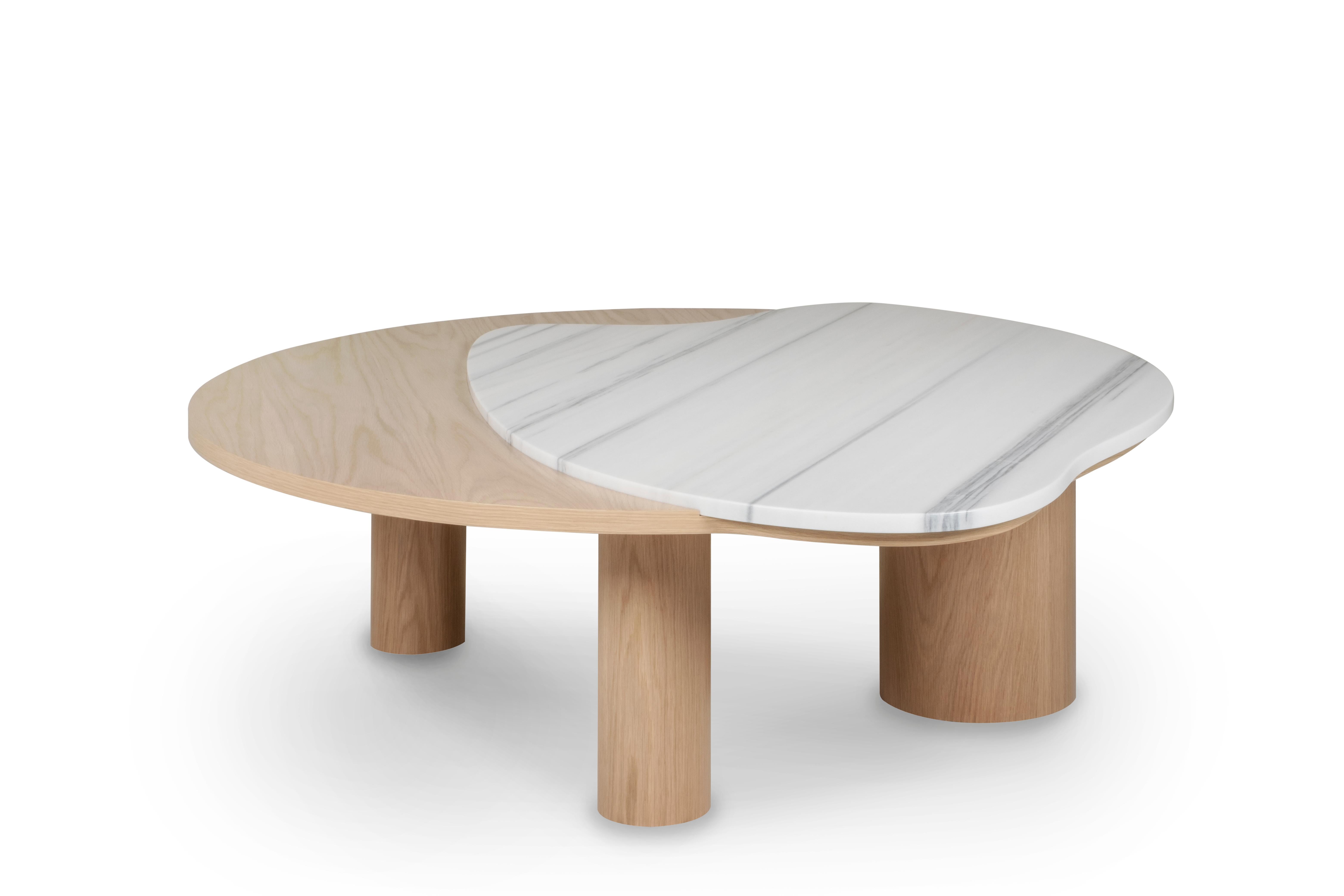 Portuguese Modern Bordeira Coffee Table, Lasa Marble, Handmade in Portugal by Greenapple For Sale