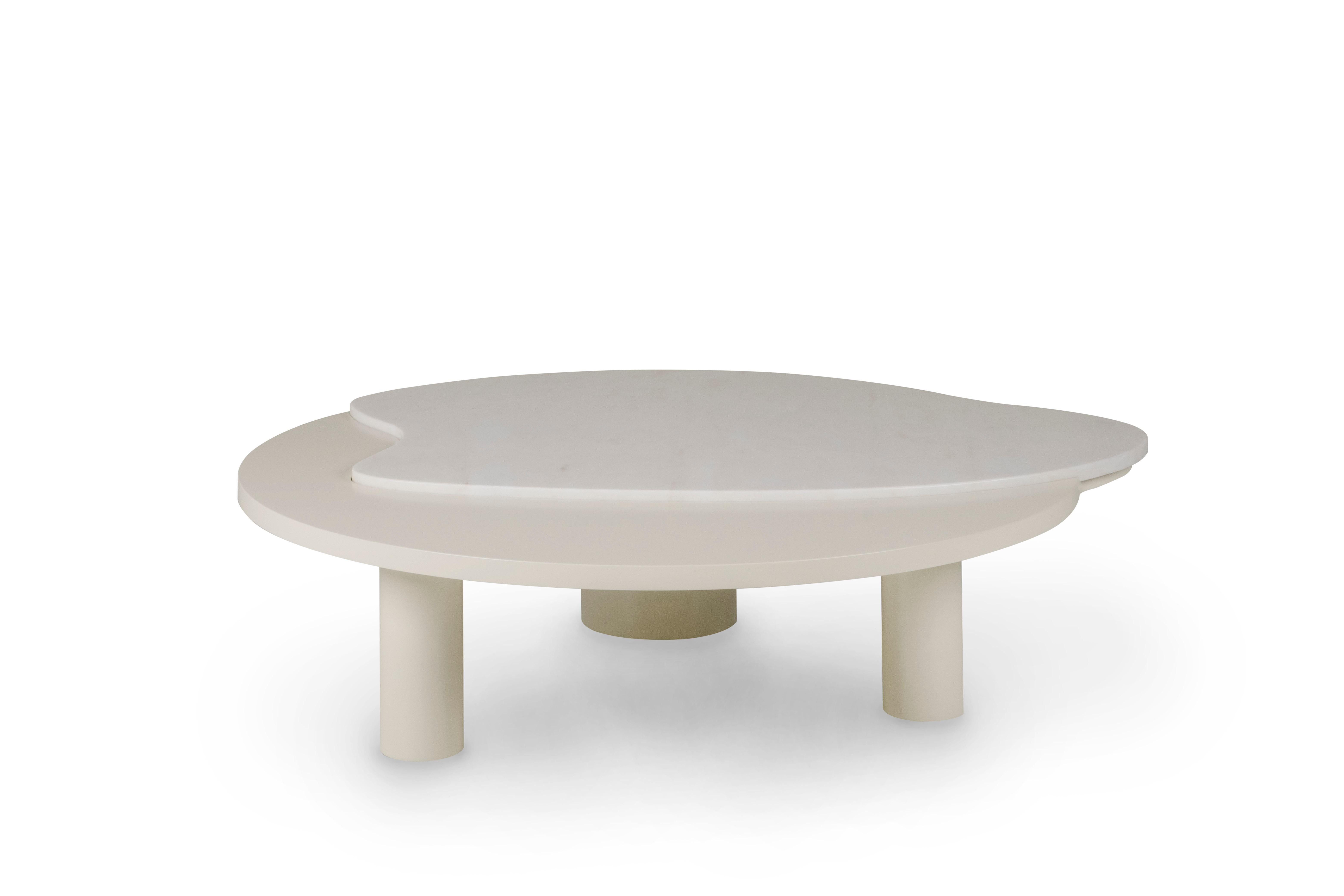 Hand-Crafted Organic Modern Bordeira Coffee Table Marble Handmade in Portugal by Greenapple For Sale