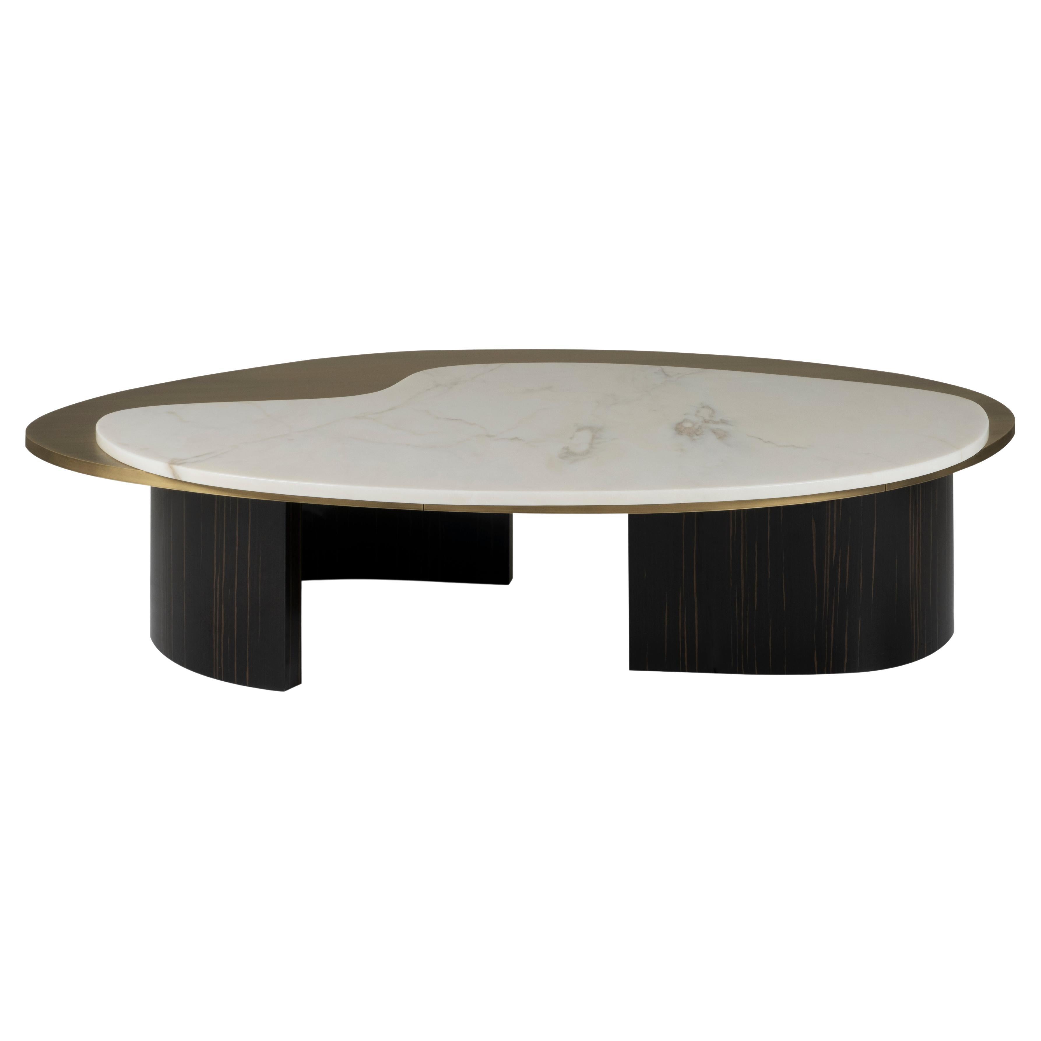 Modern Bordeira Coffee Table with Calacatta Cremo Marble by Greenapple 