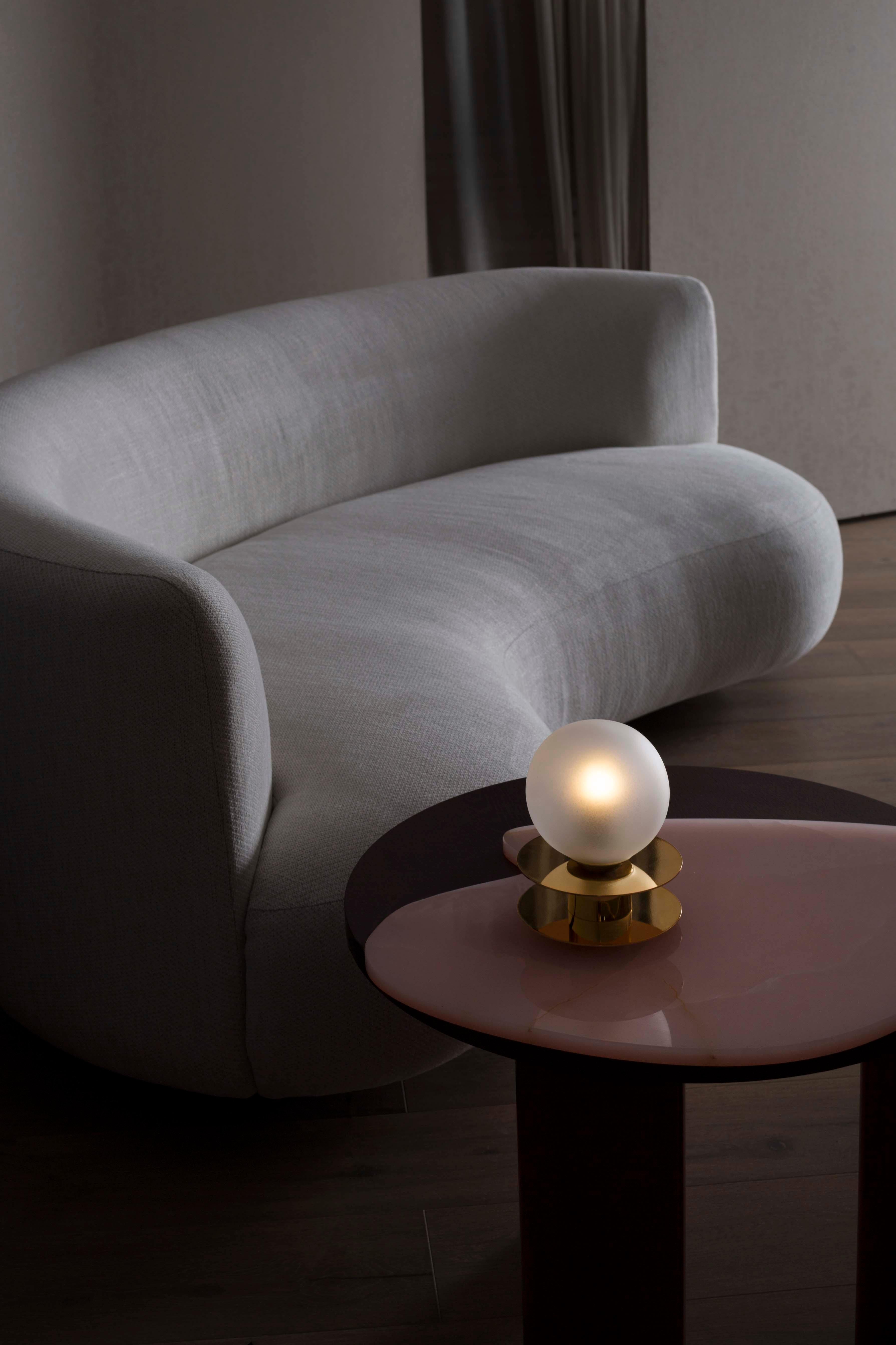 Portuguese Organic Modern Bordeira Side Table, Pink Onyx, Handmade Portugal by Greenapple