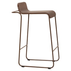 21st Century Modern Brown Wooden Low Stool Flow Made in Italy