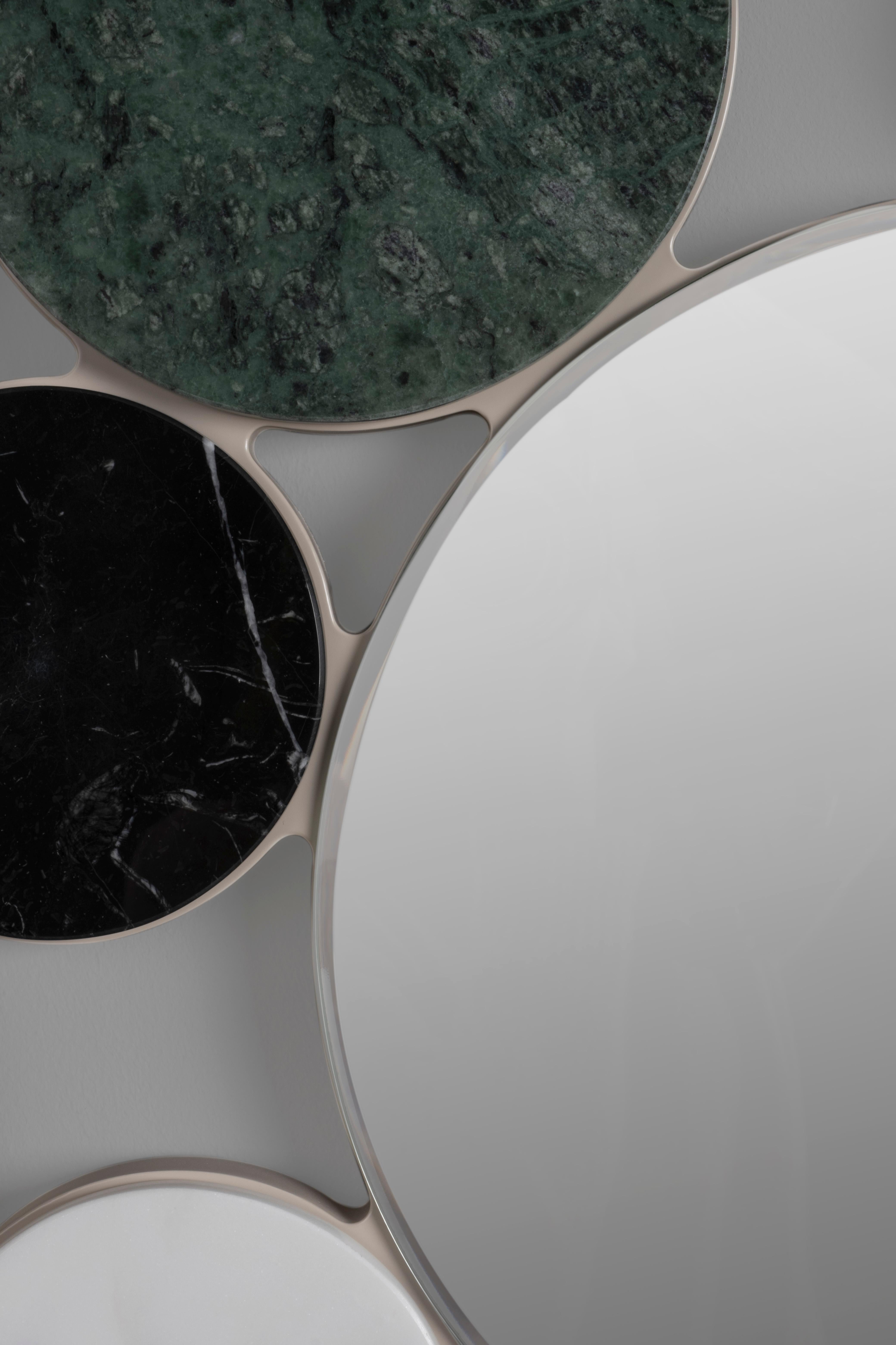 Hand-Crafted Modern Bubbles Wall Mirror Marble Handmade in Portugal by Greenapple For Sale