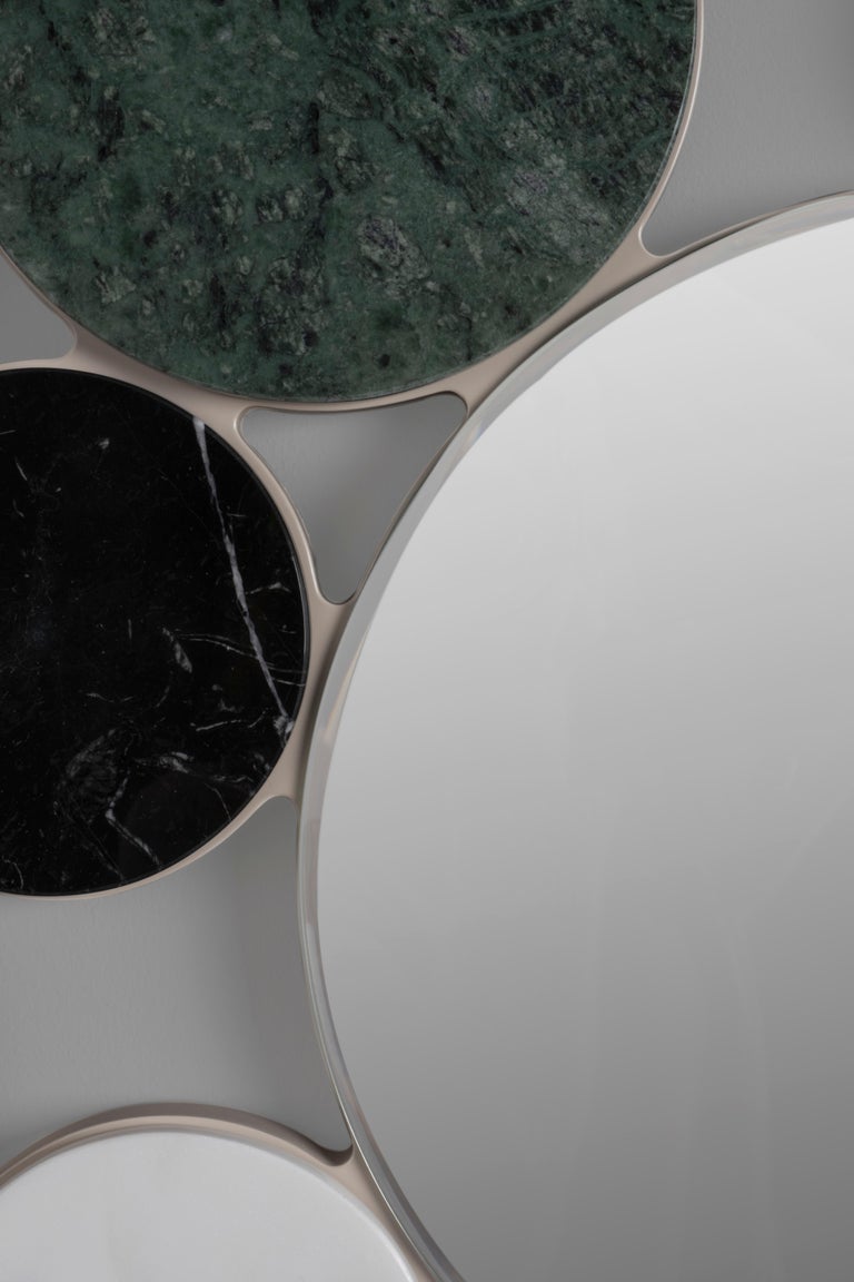 Hand-Crafted Greenapple Wall Mirror, Bubbles Wall Mirror, Marble, Handmade in Portugal For Sale