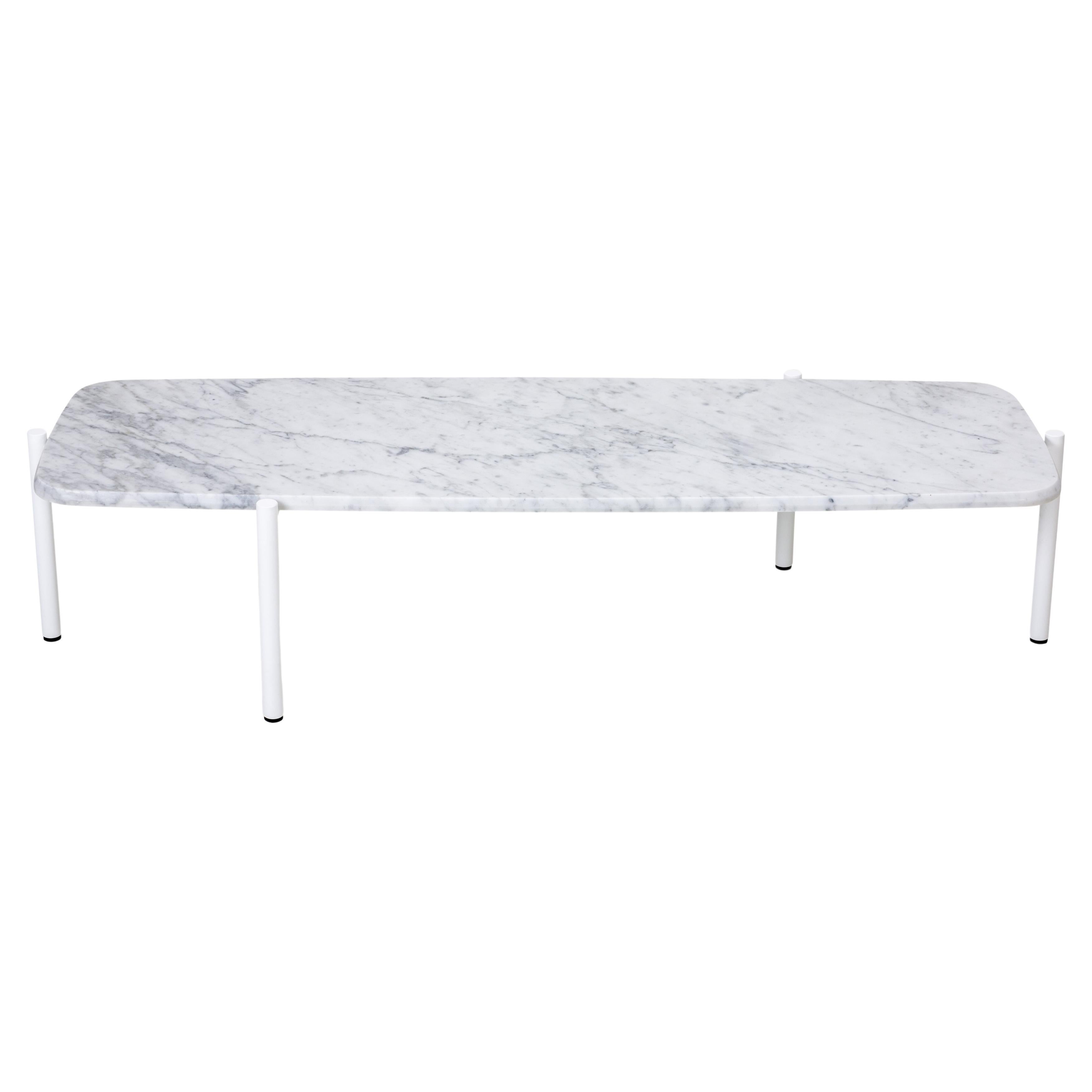 21st Century Modern Carrara Marble Coffee table Blade coffee Made in Italy For Sale