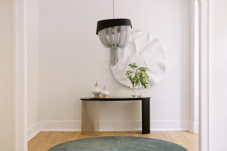 Portuguese Modern Castelo Console with Calacatta Bianco Marble Handcrafted by Greenapple For Sale