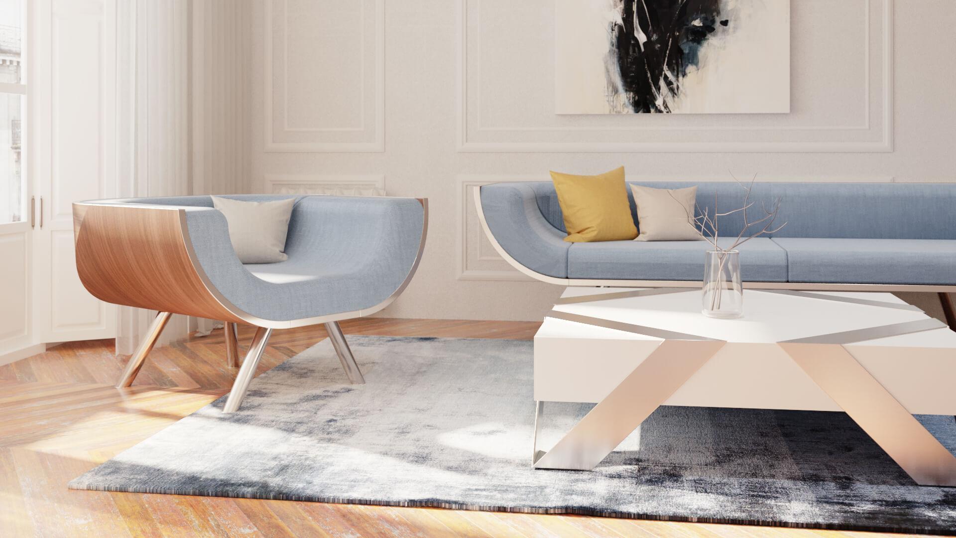 Table basse centrale carrée moderne et minimaliste Wood Wood Wood Brushed Stainless Steel en vente 4
