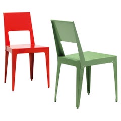 21st Century Modern Chair In Folded And Painted Aluminum Sheet