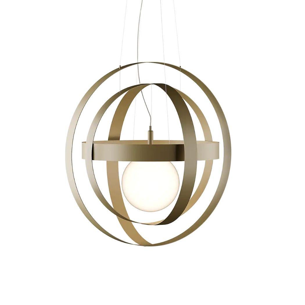 Minimalist 21st Century Modern Chandelier Art Deco Inspo Gold Lacquer Arcs Suspension Lamp For Sale