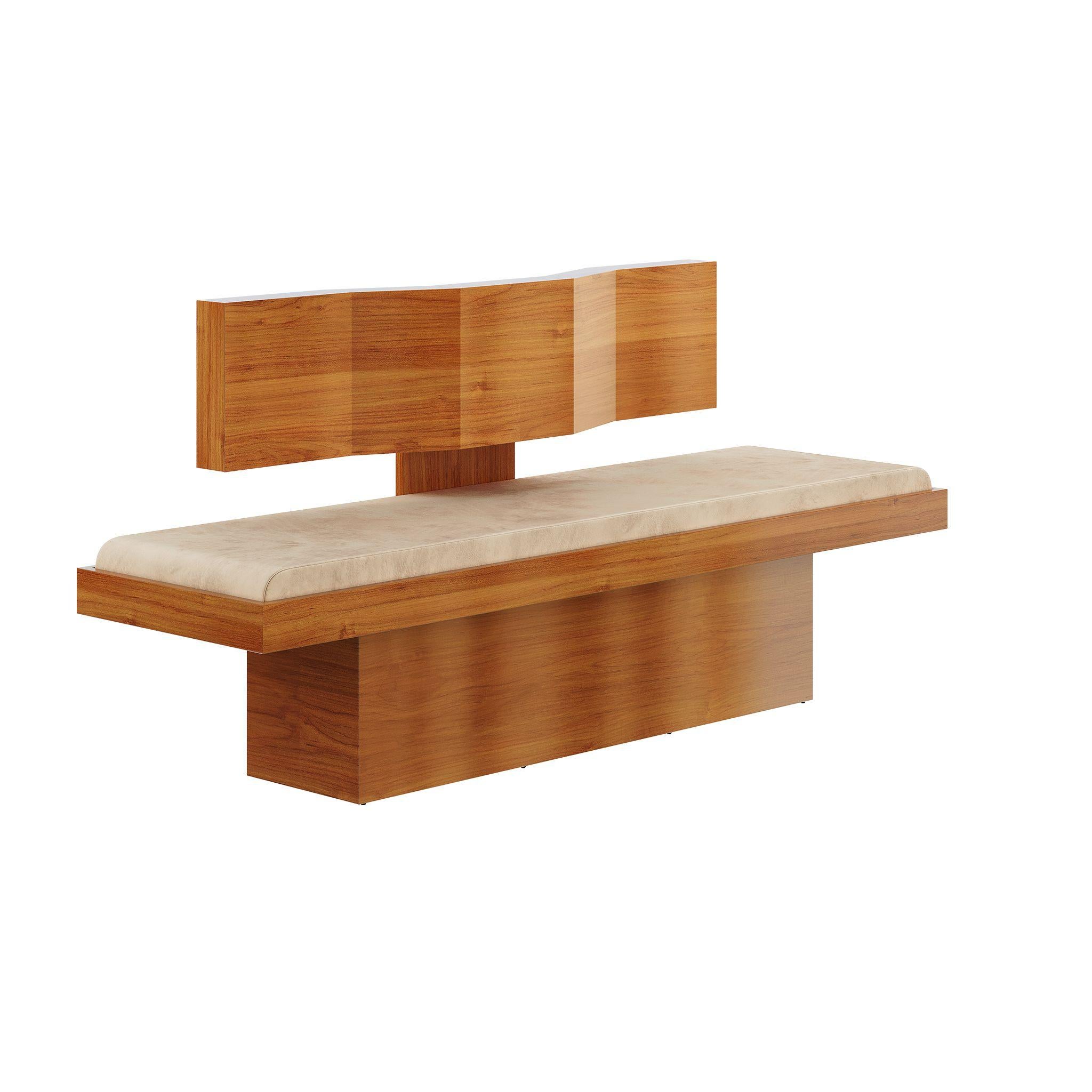 21st Century Modern Cherry Wood Bench Cream Velvet Seat Arts & Crafts Style
The Becket Bench redefines timeless elegance with a modern twist on a classic design. Its sophisticated silhouette combines simplicity and honest craftsmanship, making it a