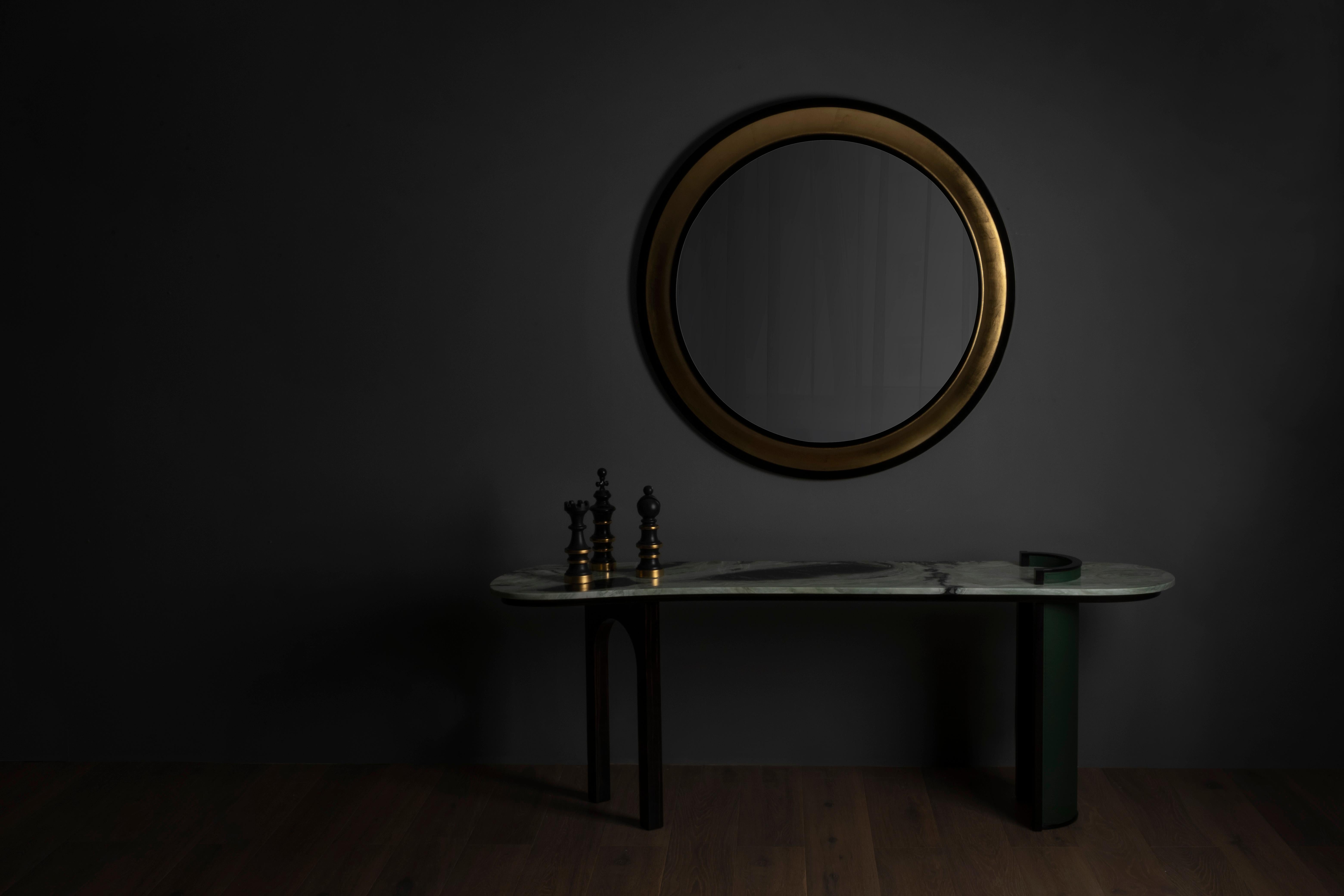 Modern Chiado Console Table, Marble, Leather, Handmade in Portugal by Greenapple For Sale 9