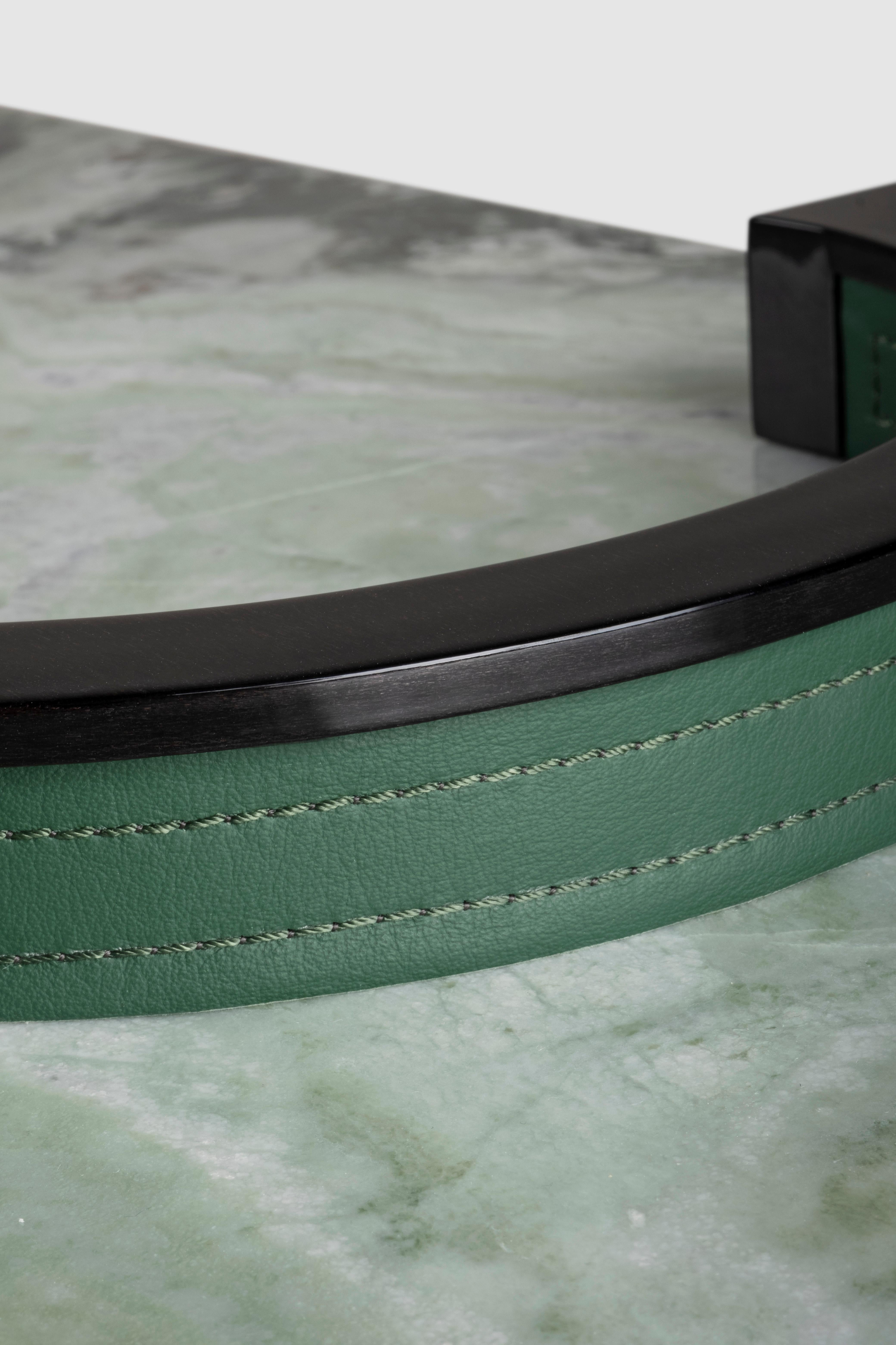 Modern Chiado Console Table, Marble, Leather, Handmade in Portugal by Greenapple For Sale 8
