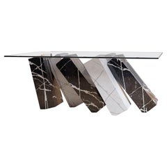 21st Century Modern Coffee Table in Black & White Italian Marble