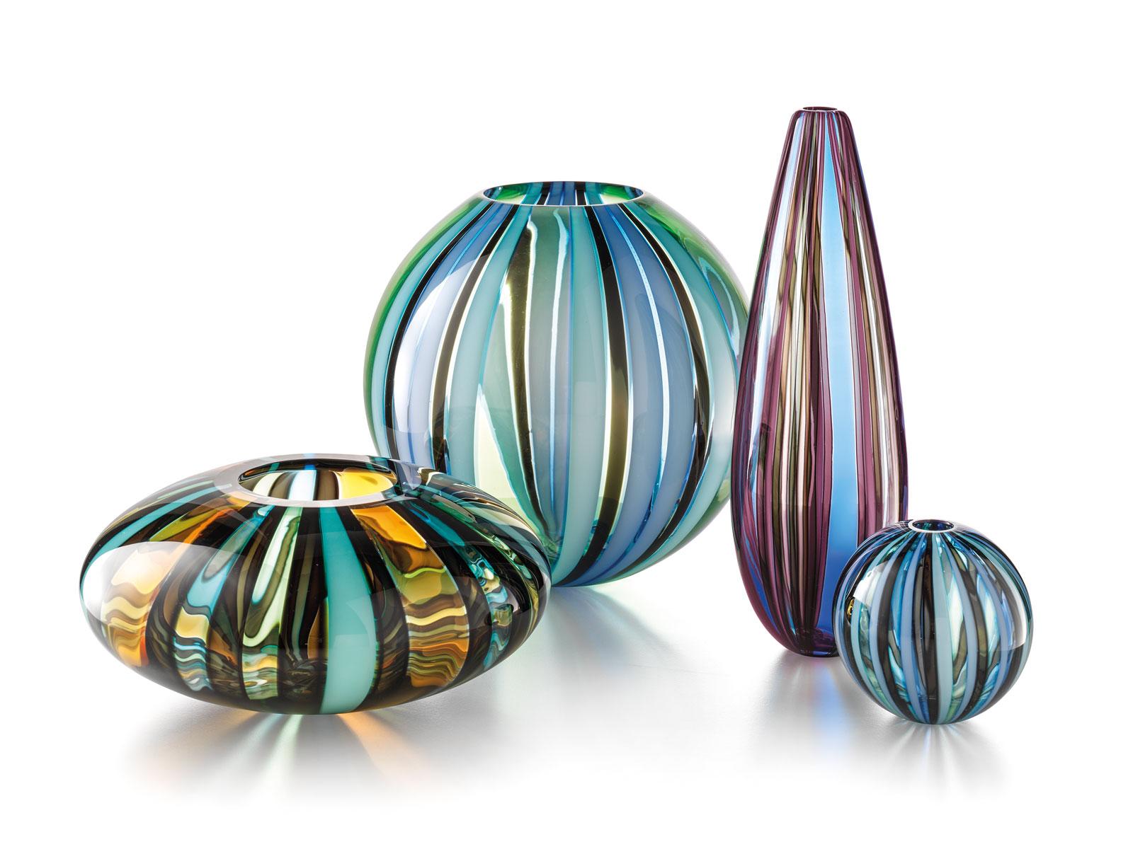 Italian 21st Century Modern Colored Vase in Murano's Hand Blown Glass 