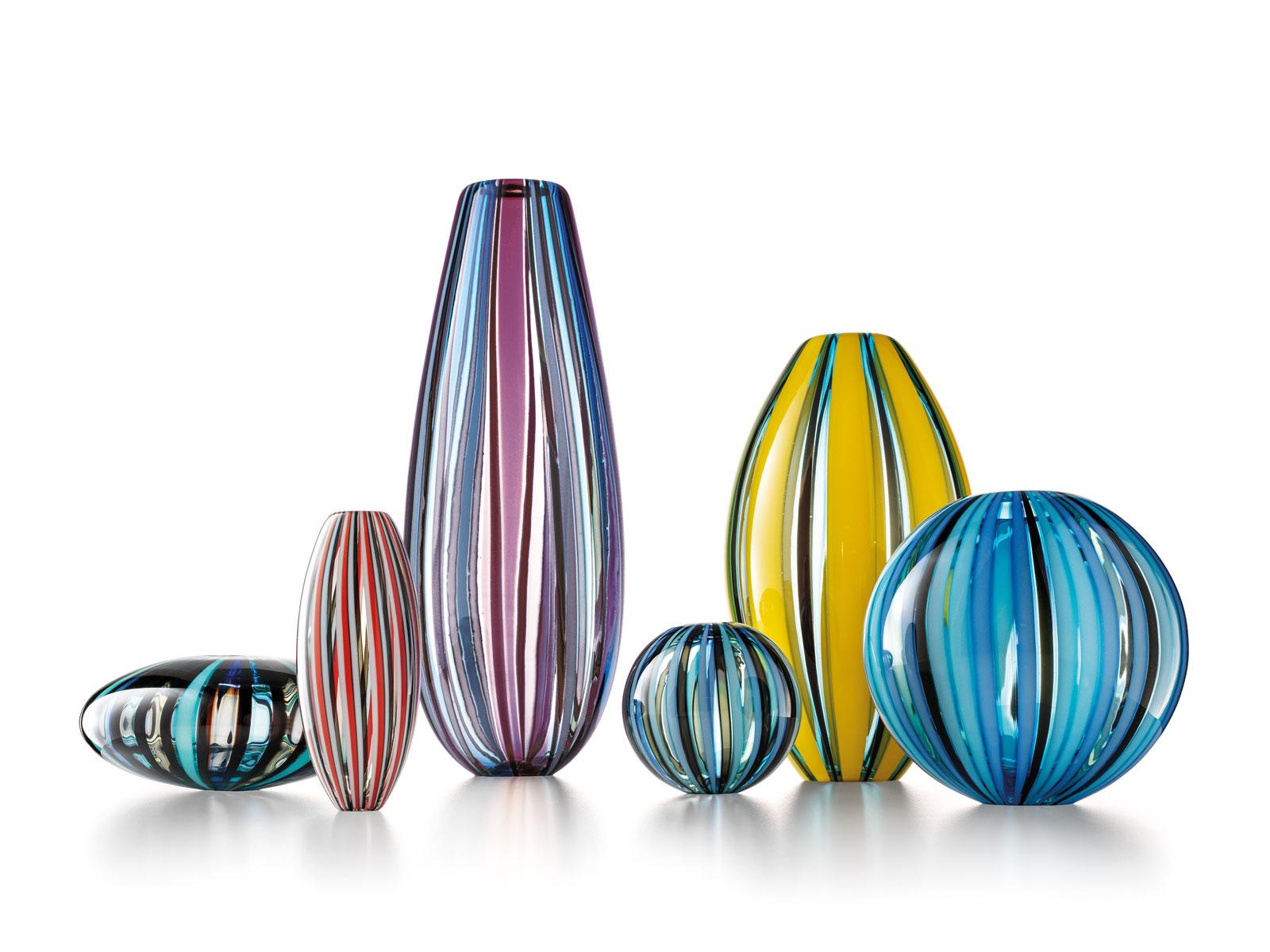 21st Century Modern Colored Vase in Murano's Hand Blown Glass 