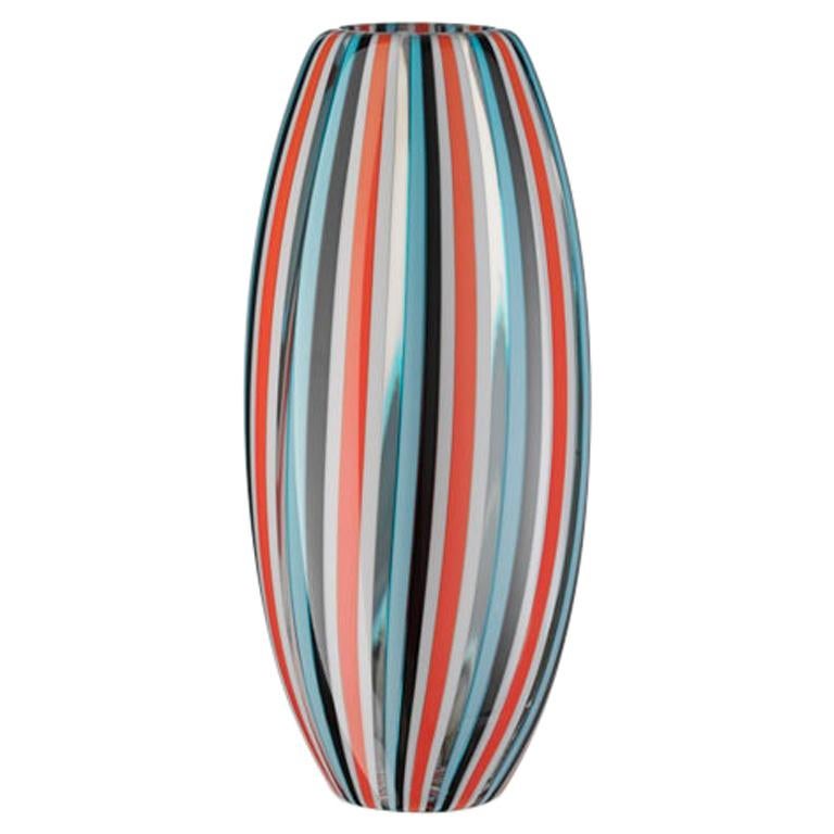 21st Century Modern Colored Vase in Murano's Handblown Glass "Perles", Salviati For Sale