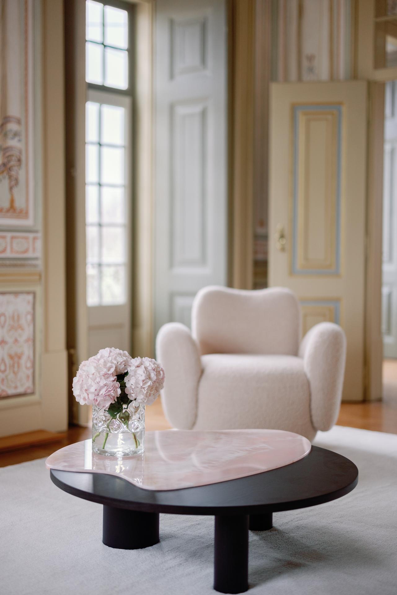 Modern Conchula Armchair Lounge Chair Wool Bouclé Handmade Portugal Greenapple For Sale 2