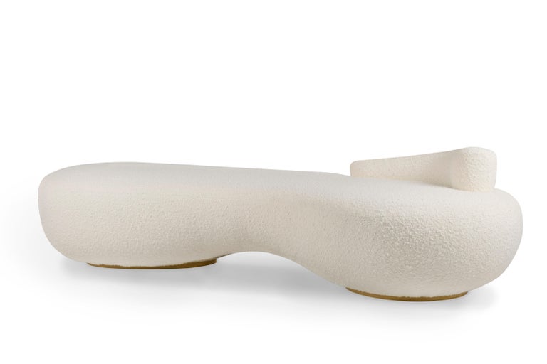 21st Century Modern Conchula Chaise Longue Daybed Bouclé Handcrafted Greenapple For Sale 8
