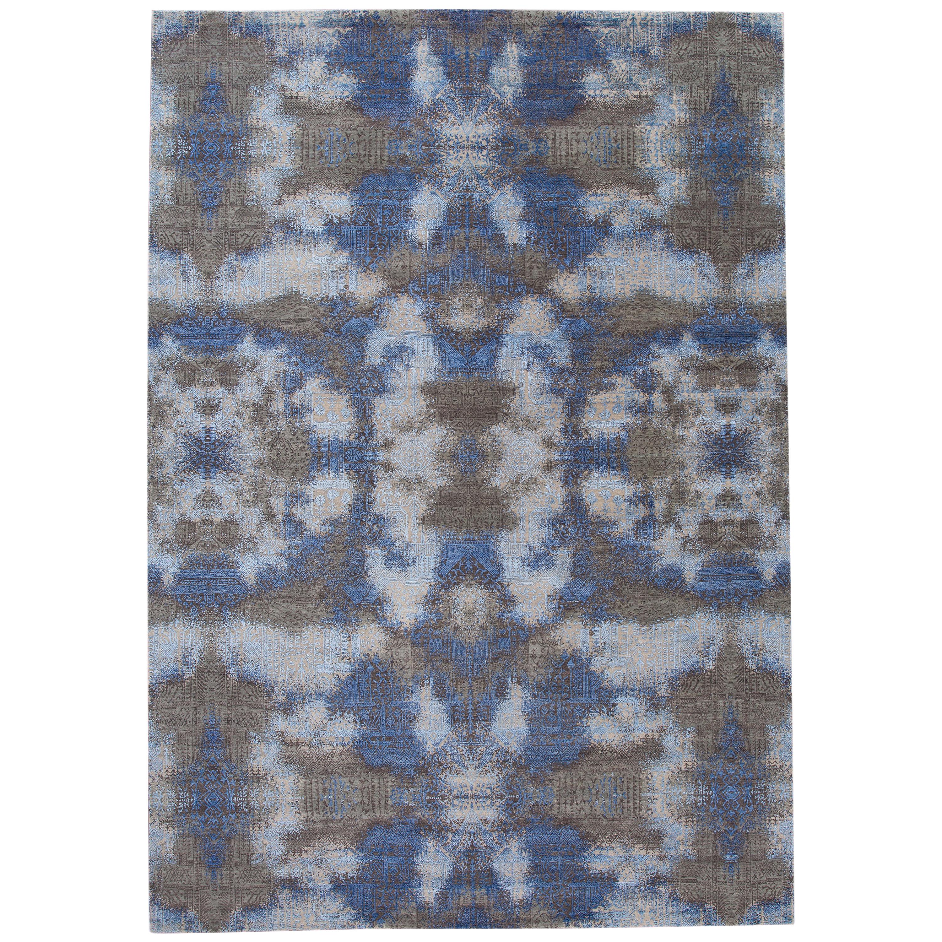 21st Century Modern Contemporary Abstract Wool Rug For Sale