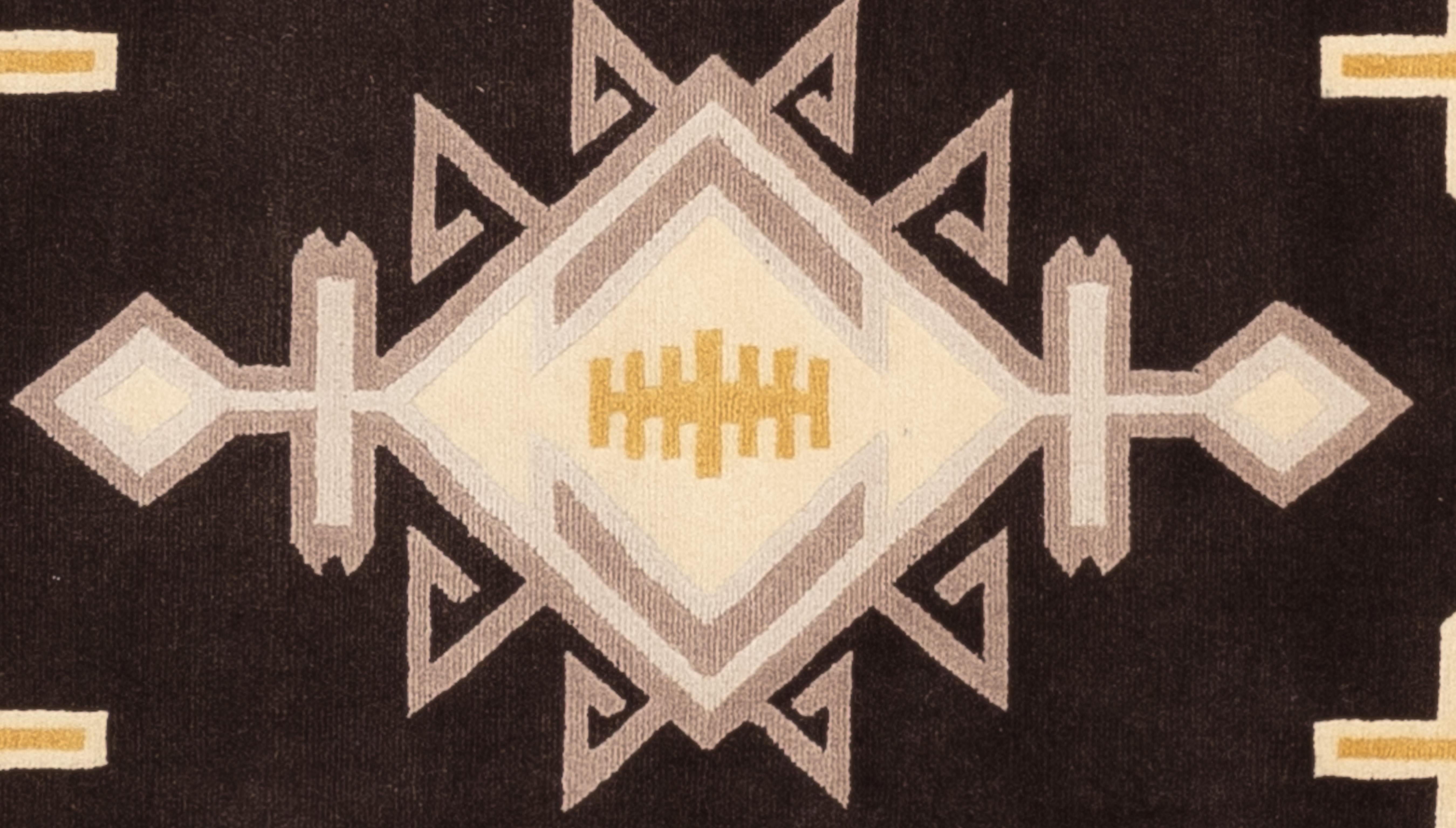 Step into the realm of modern luxury with this Tribal rug, a fusion of artistry and innovation. Designed with clean lines and bold geometric patterns, it adds a touch of sophistication to any space. Crafted from high-quality materials, its plush