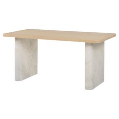 Modern Fall Desk in Calacatta Bianco Marble Handcrafted by Greenapple