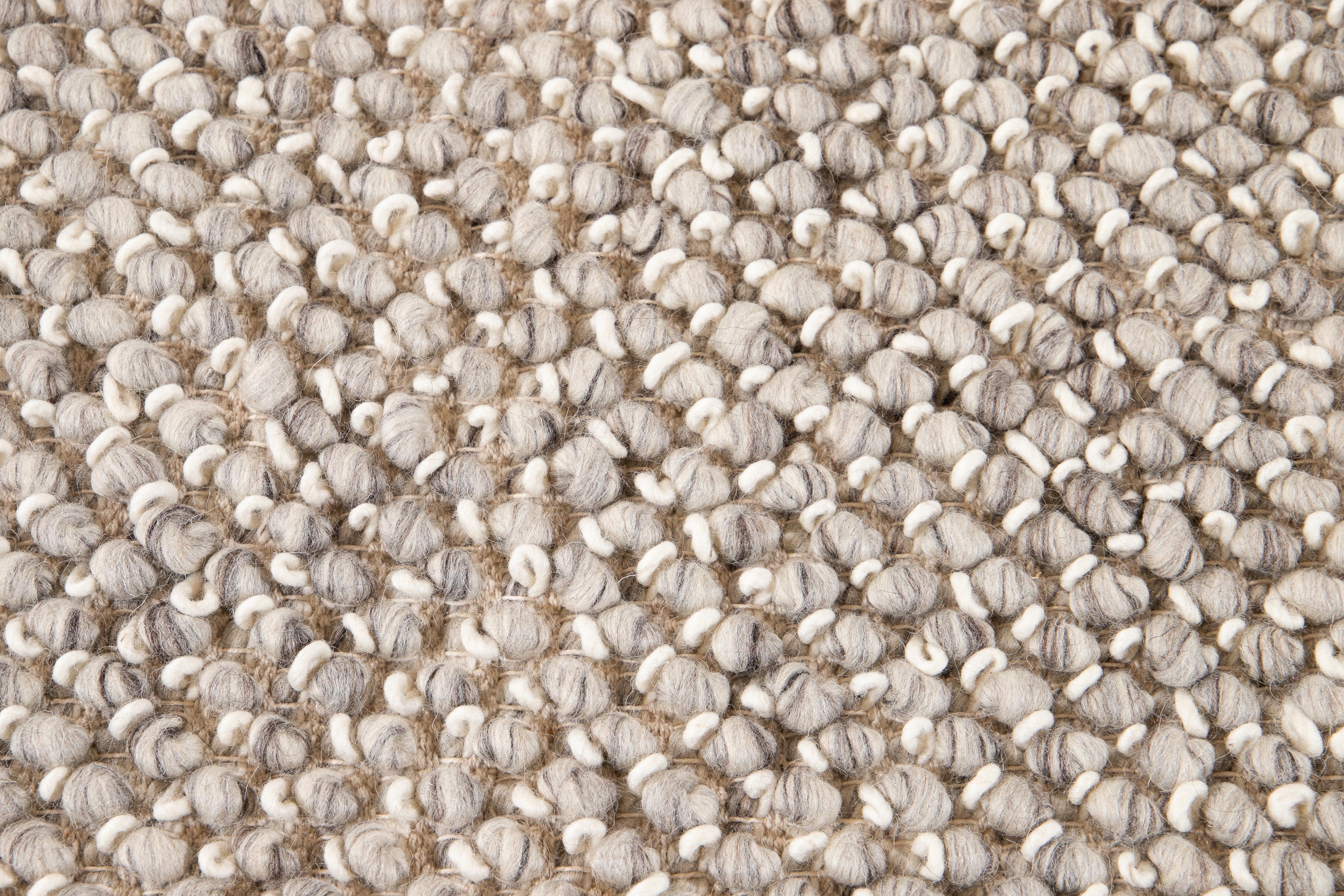 Contemporary 21st Century Modern Felted Texture Wool Rug For Sale