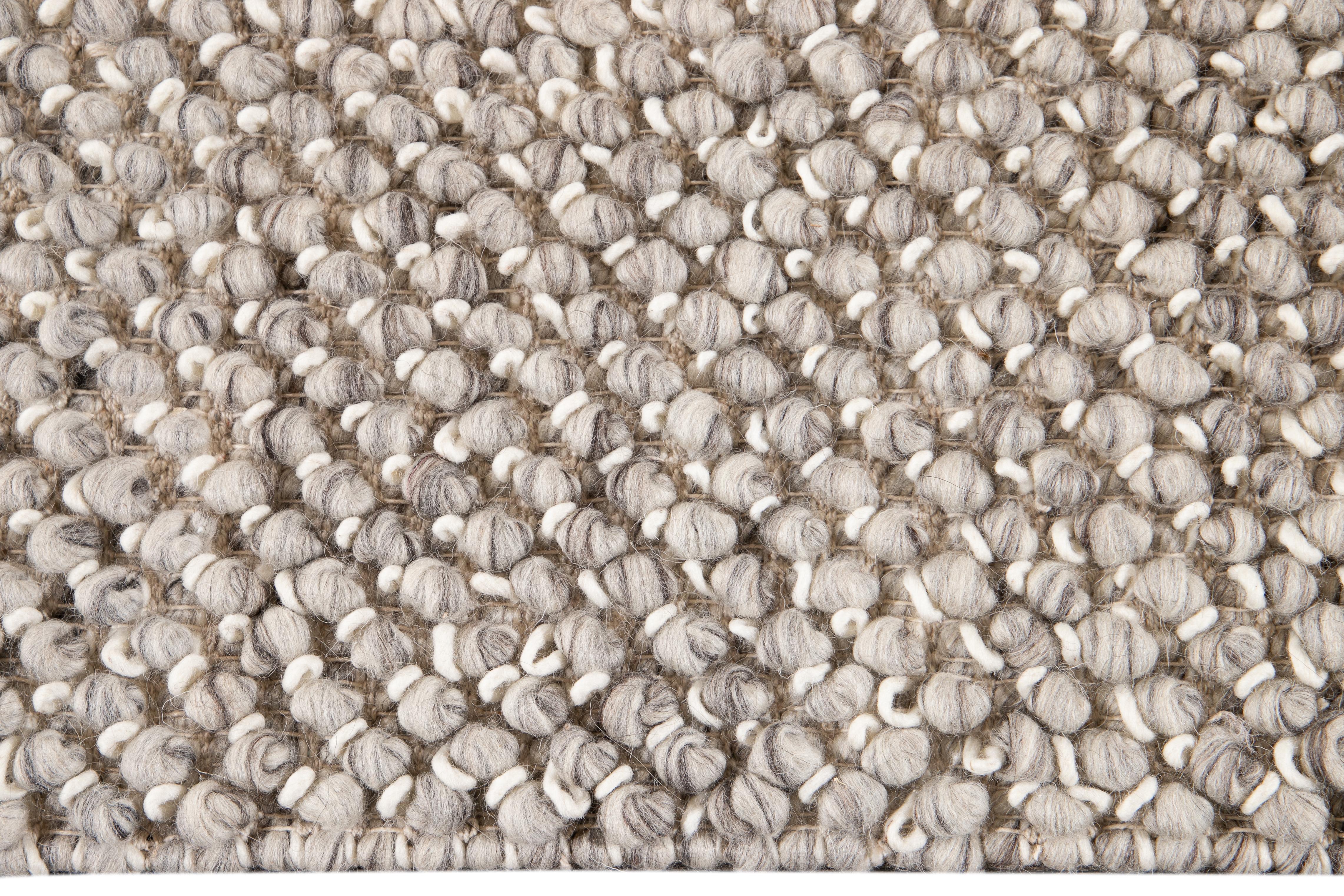 21st Century Modern Felted Texture Wool Rug For Sale 1