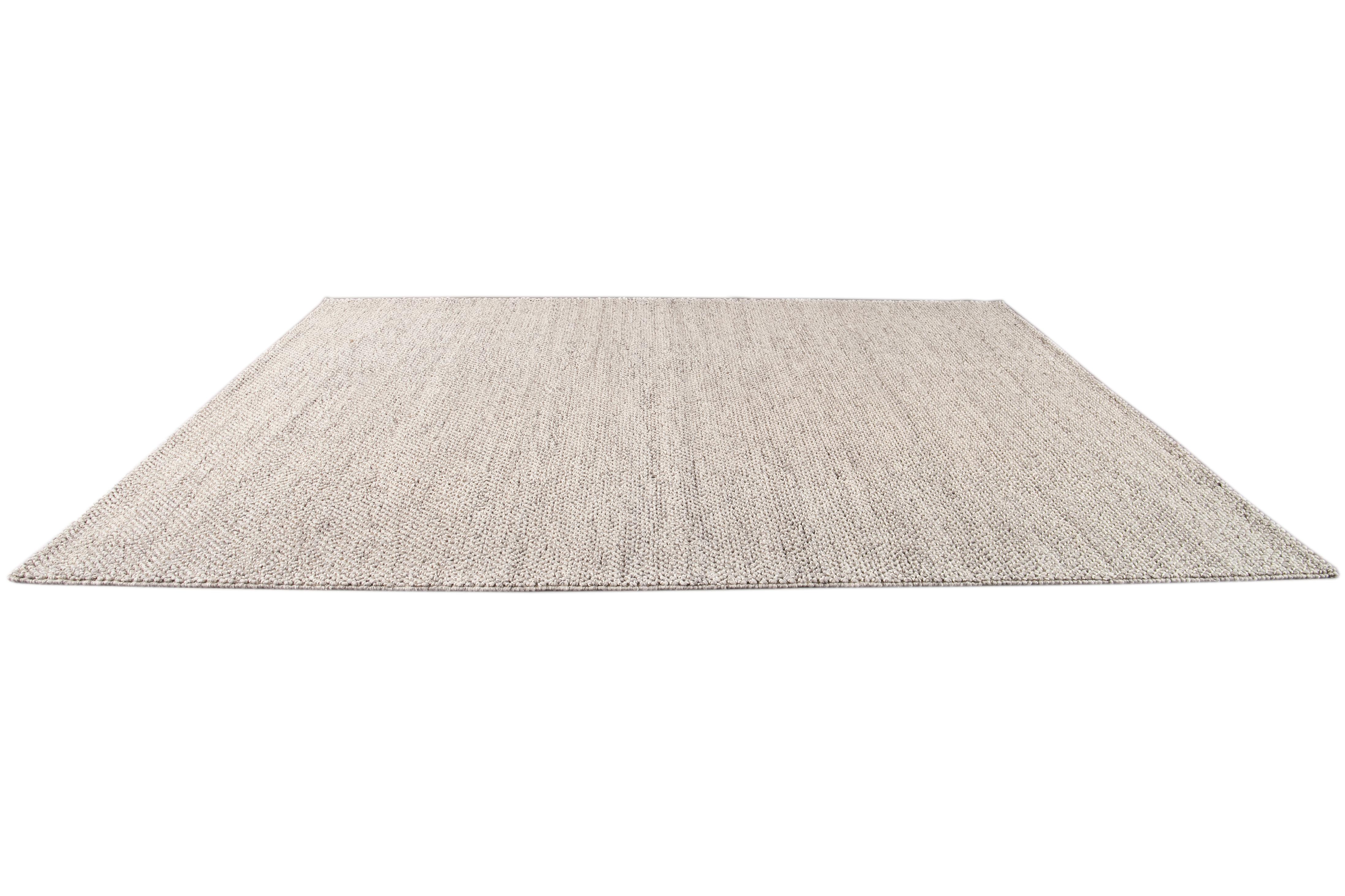 21st Century Modern Felted Texture Wool Rug For Sale 4