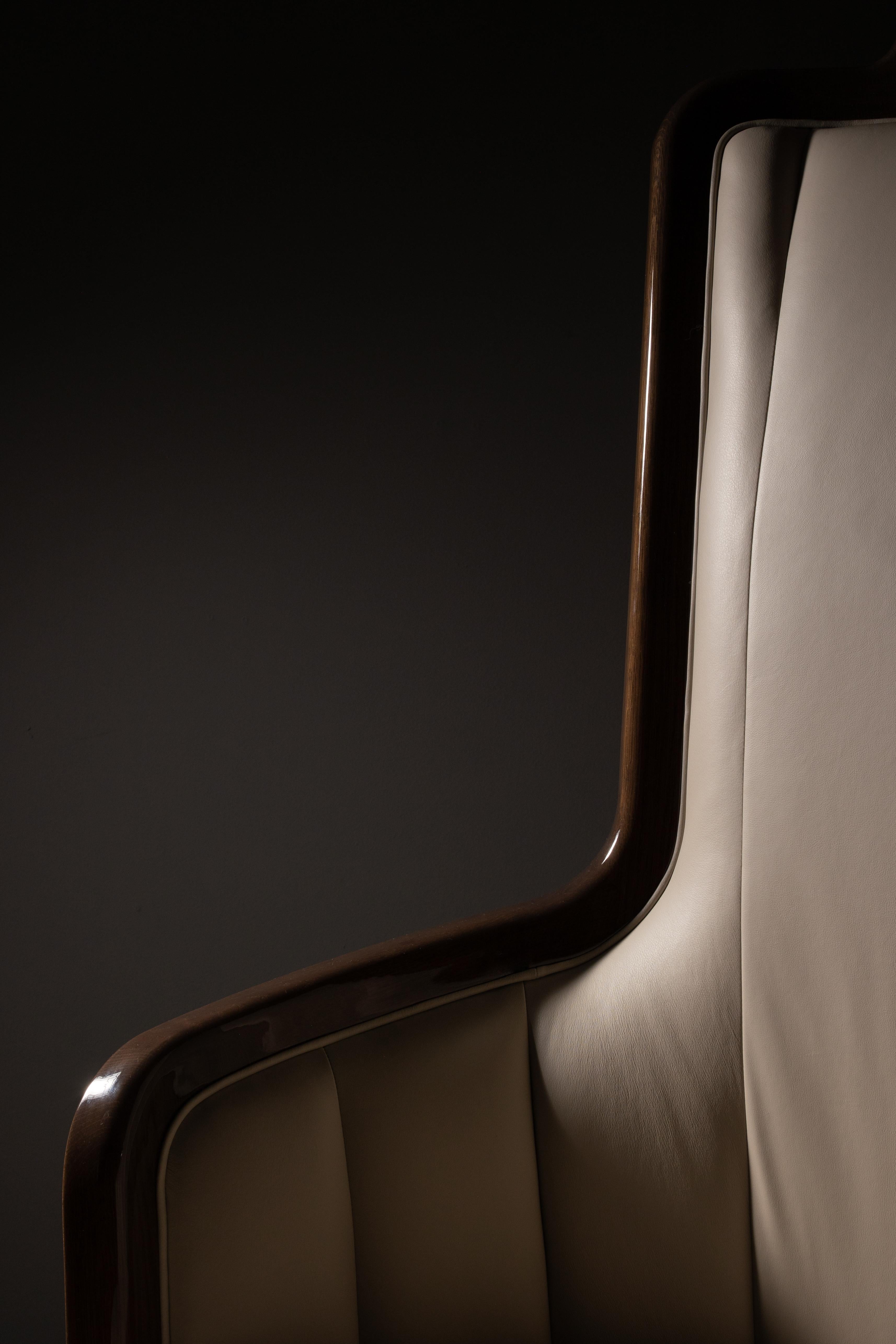 Moderner Fernando-Sessel aus italienischem Leder, handgefertigt in Portugal von Greenapple im Angebot 4
