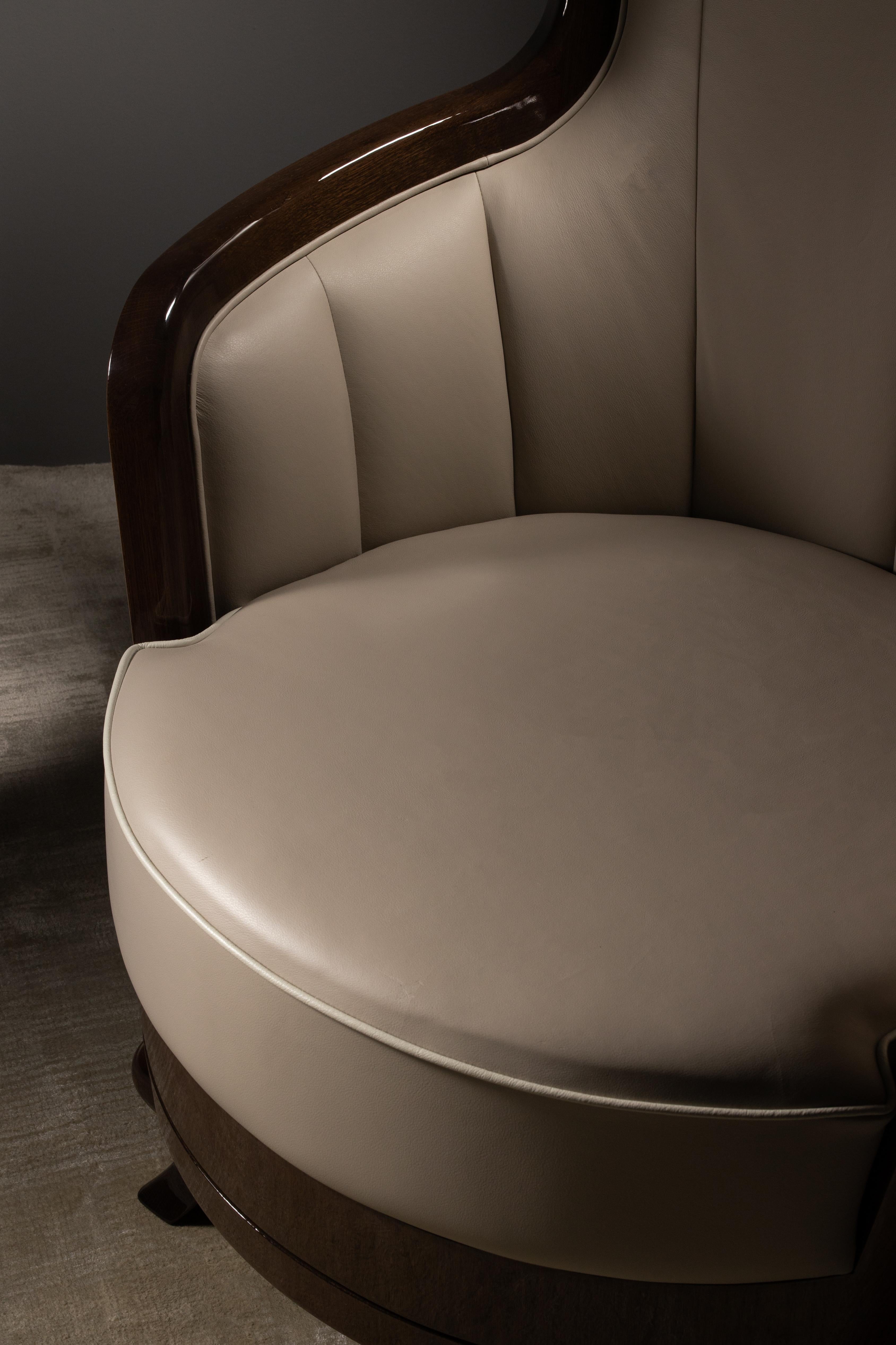 Moderner Fernando-Sessel aus italienischem Leder, handgefertigt in Portugal von Greenapple im Angebot 5