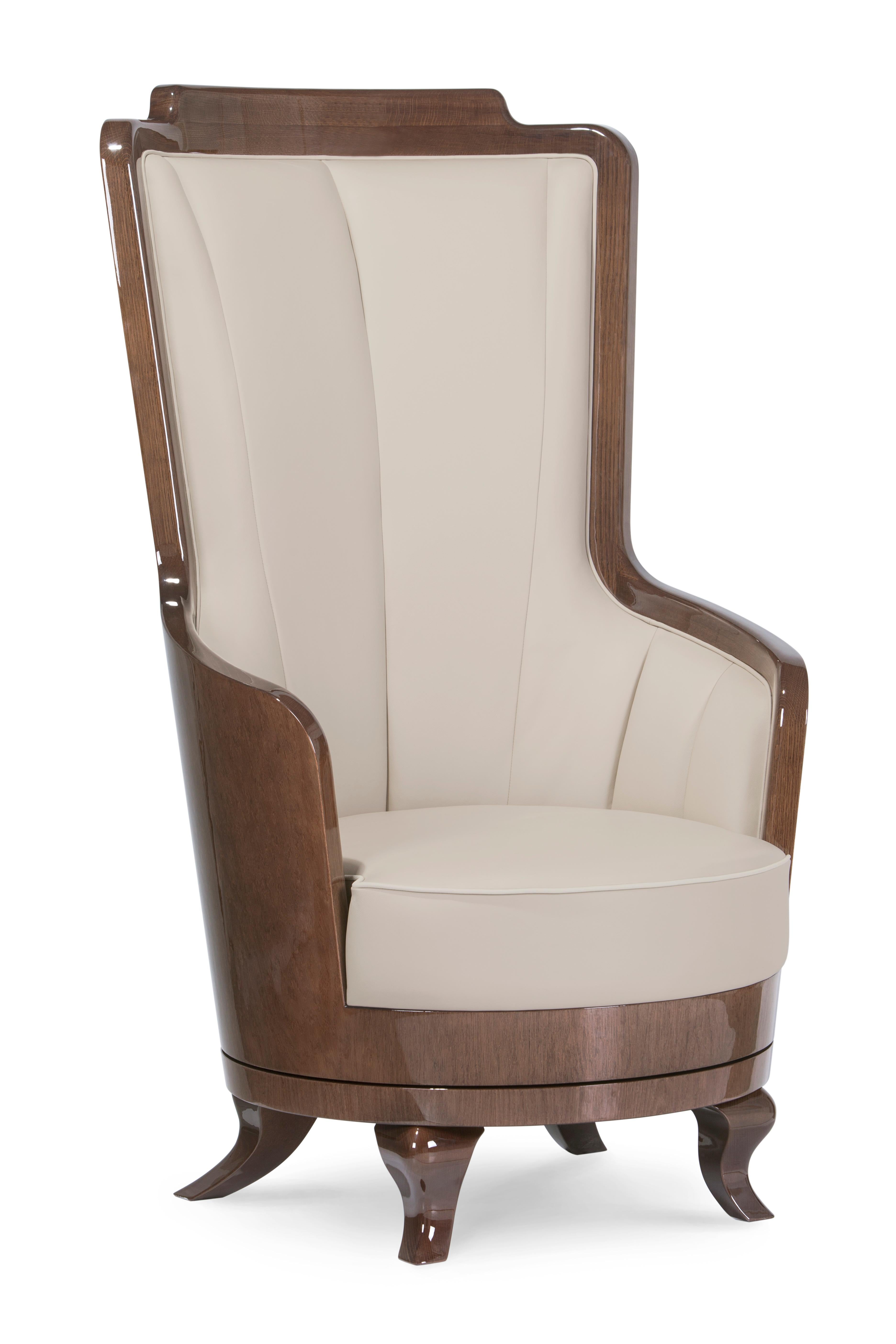 Moderner Fernando-Sessel aus italienischem Leder, handgefertigt in Portugal von Greenapple im Angebot 7