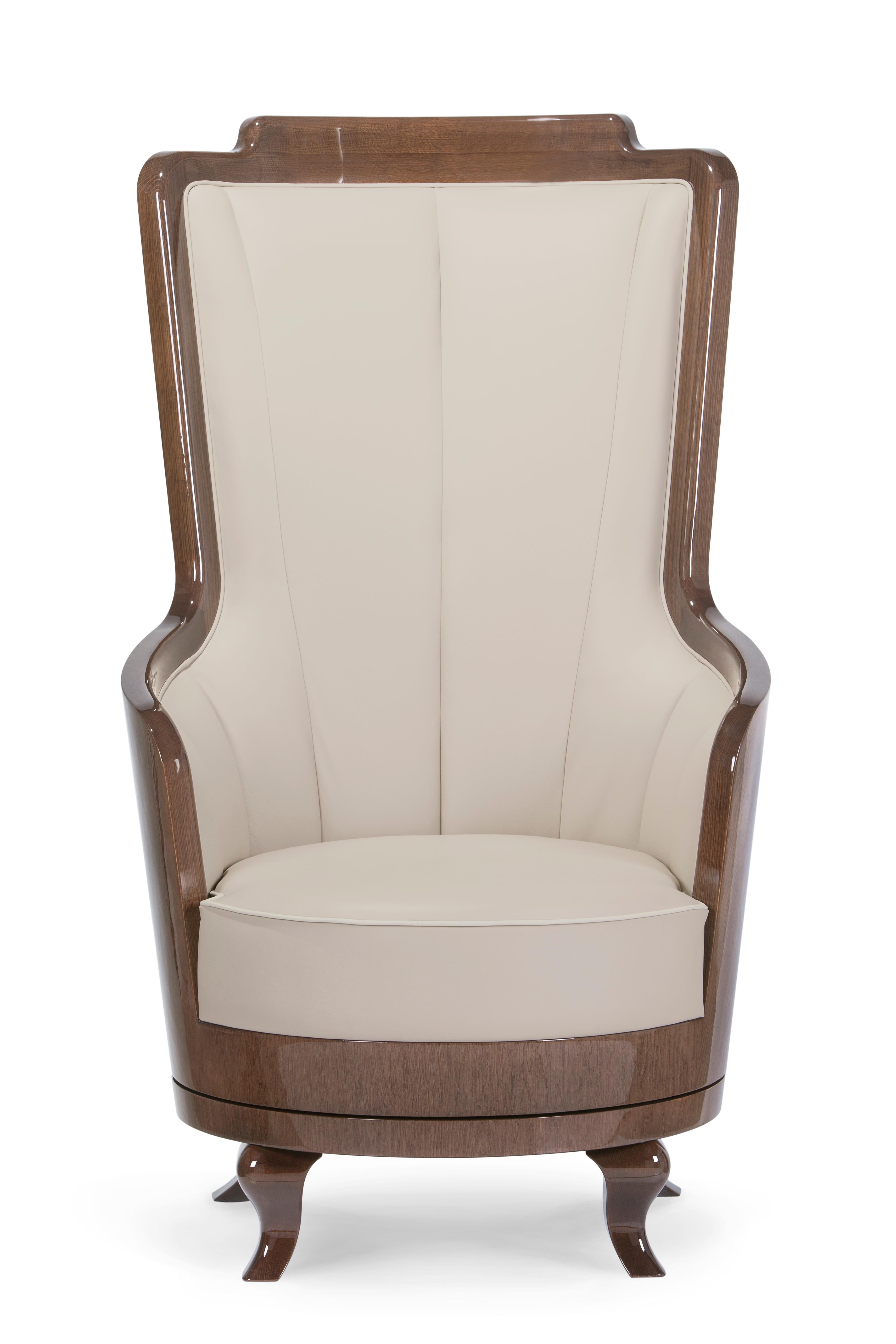 Moderner Fernando-Sessel aus italienischem Leder, handgefertigt in Portugal von Greenapple im Angebot 8