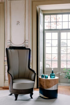 Modern Fernando Armchair Italian Leather Handmade in Portugal by Greenapple