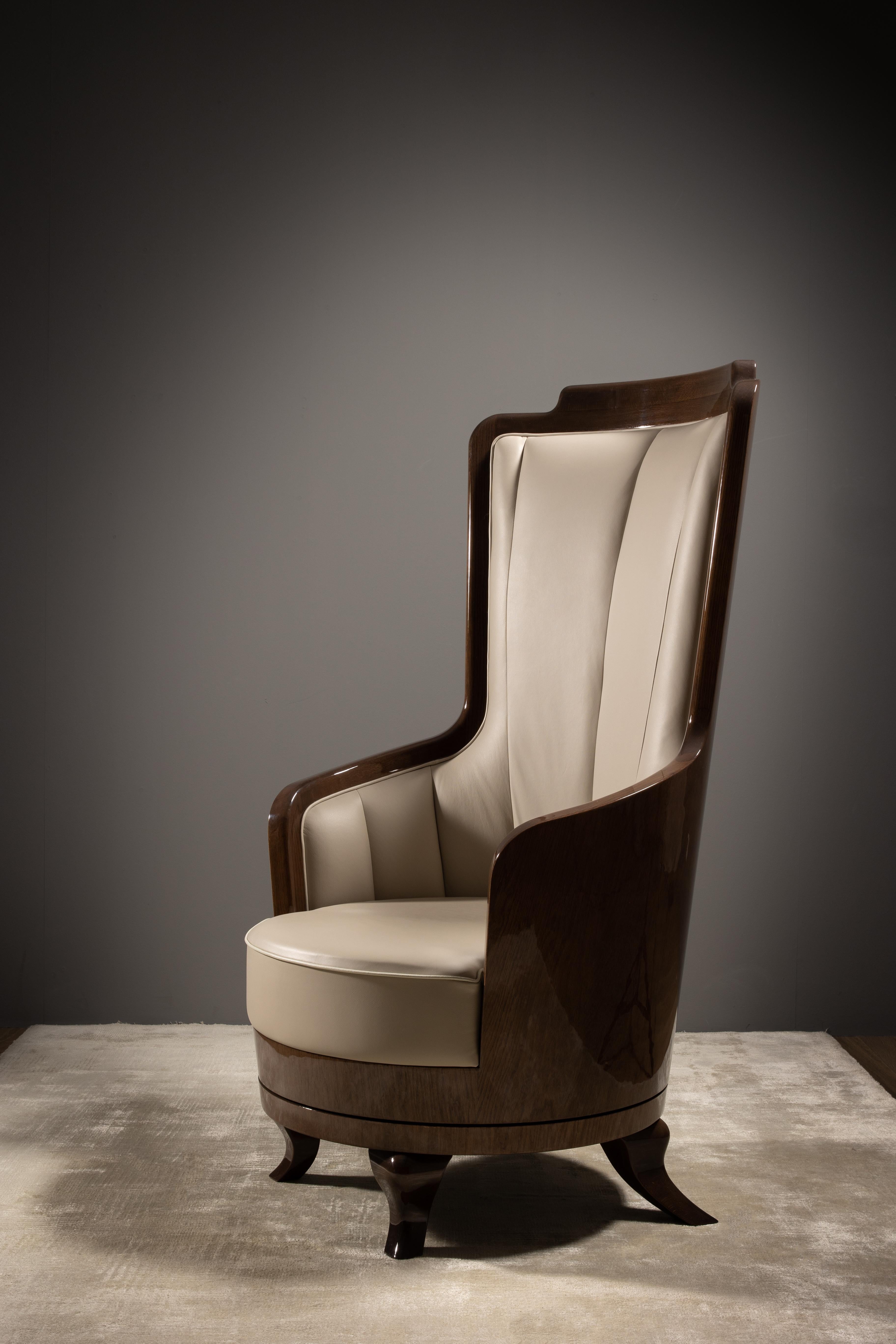 Moderner Fernando-Sessel aus italienischem Leder, handgefertigt in Portugal von Greenapple im Angebot 3