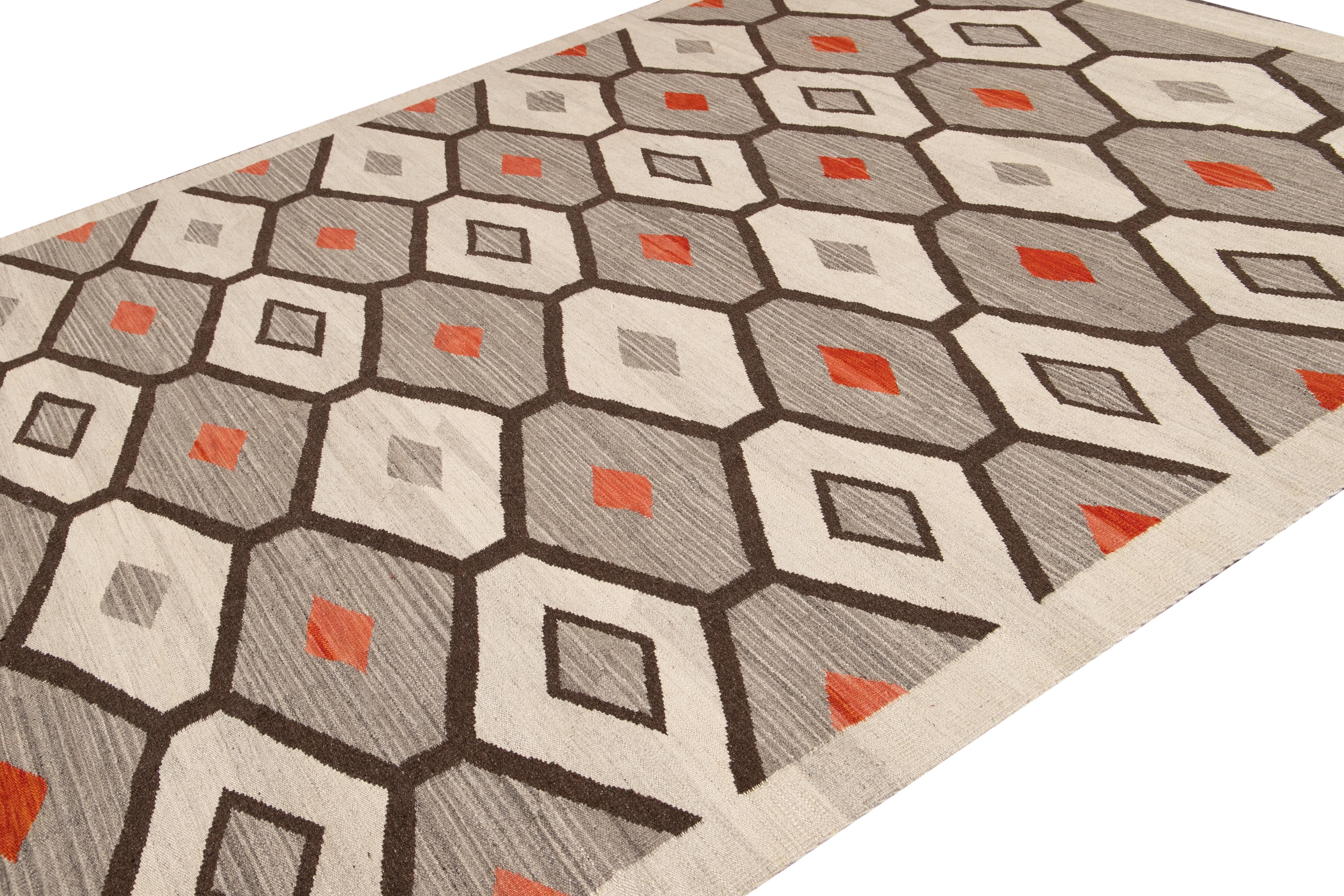 tapis en laine de style Navajo:: tissé à plat:: moderne du 21e siècle en vente 6