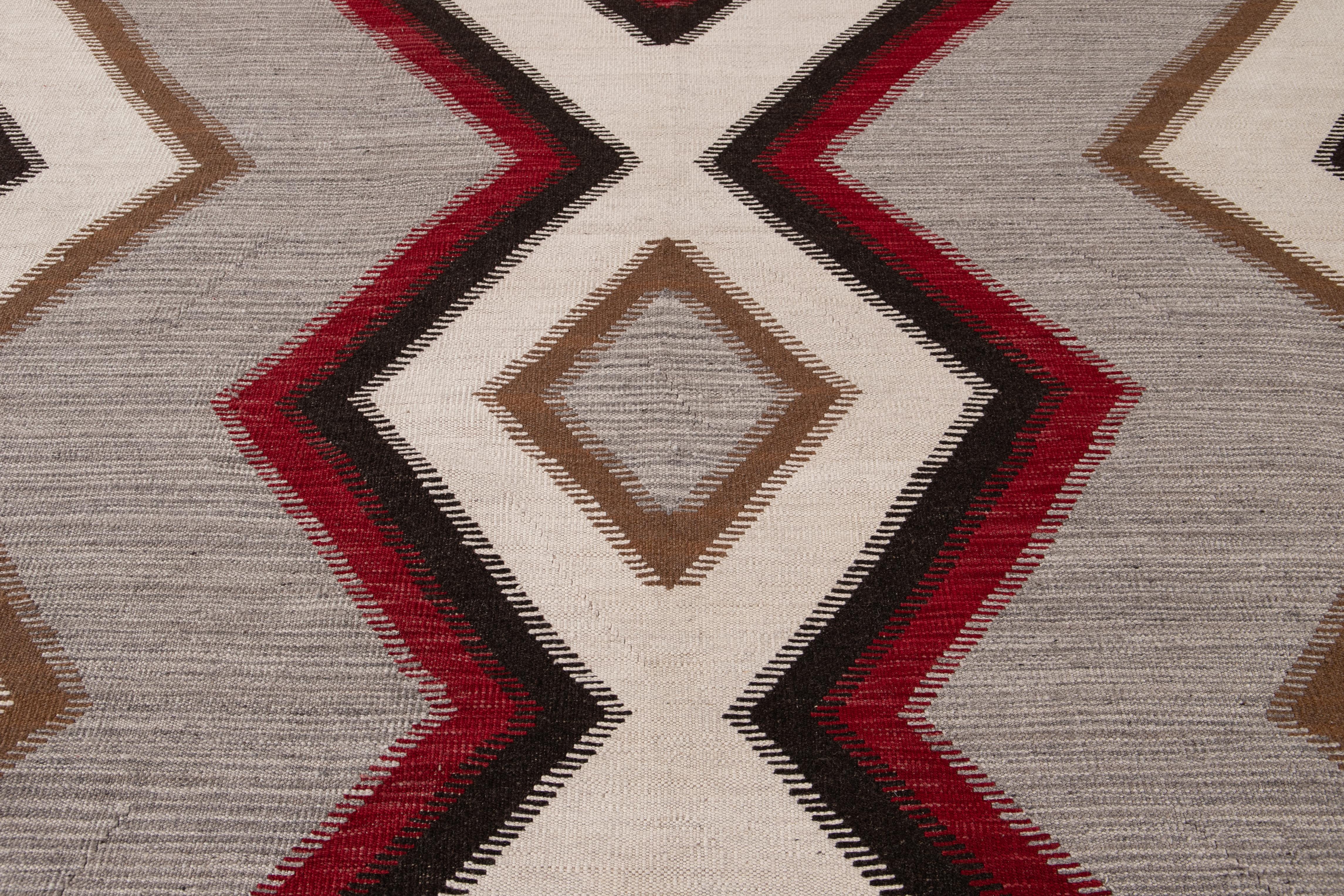 Laine tapis en laine de style Navajo:: tissé à plat:: moderne du 21e siècle en vente