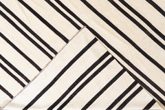 Handwoven Black and White Kilim Rug, Wool, 12'1\" x 17'6\", Asia